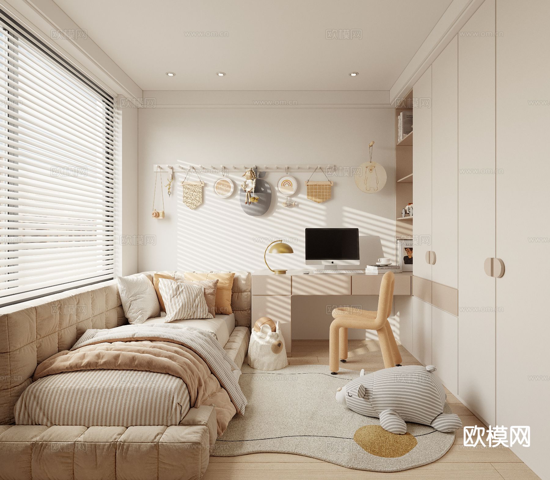 榻榻米卧室 次卧3d模型下载