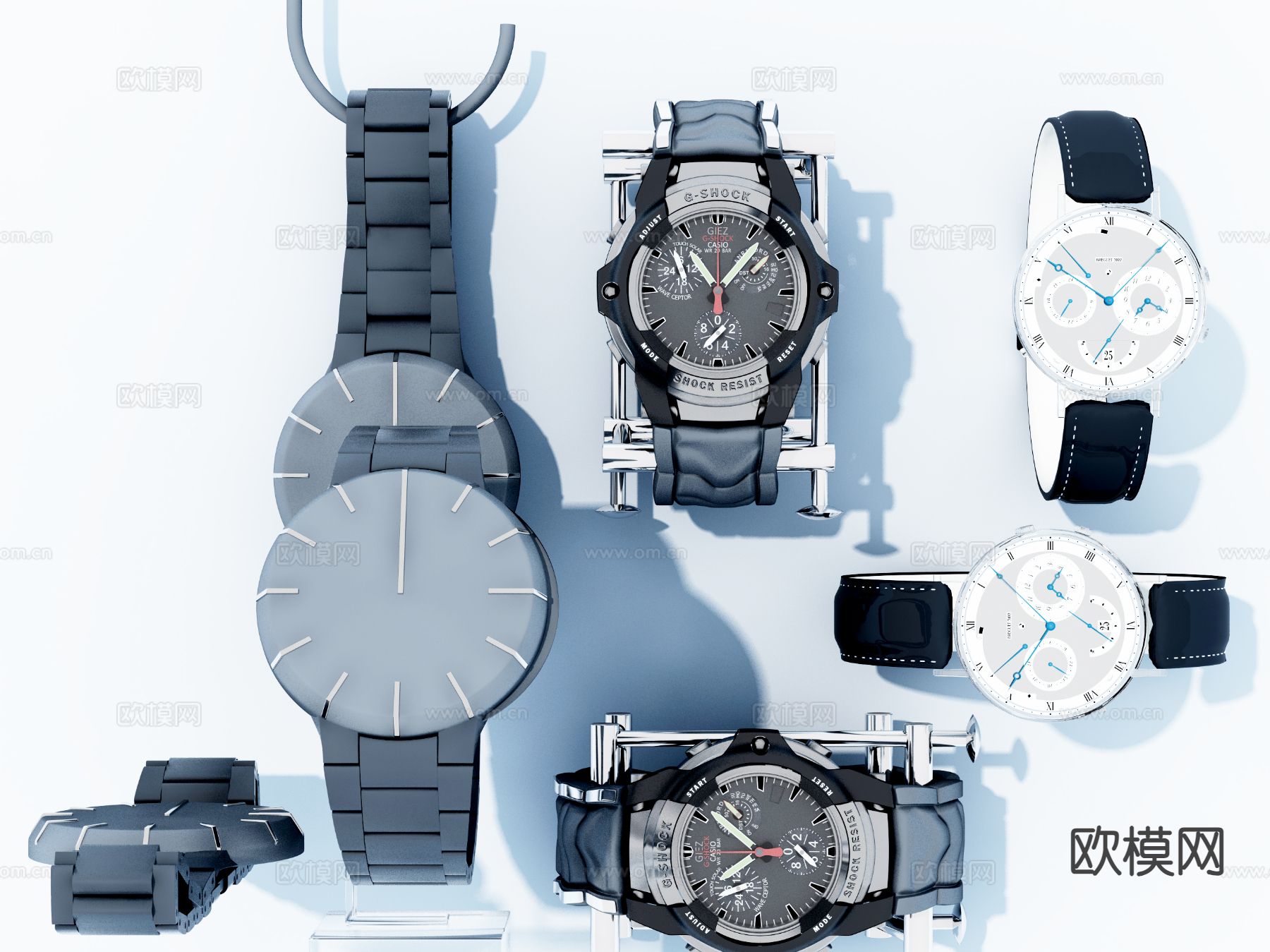 现代钟表 手表 名表3d模型下载