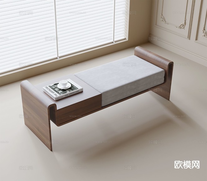 脚踏 床尾凳 长凳3d模型下载