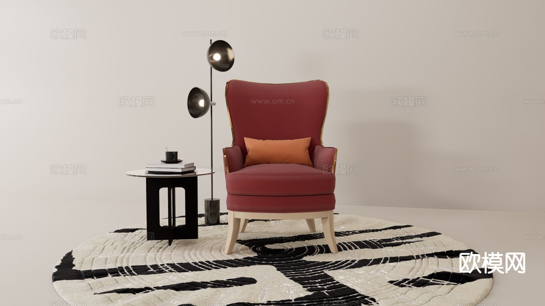 欧式沙发椅 休闲椅3d模型下载