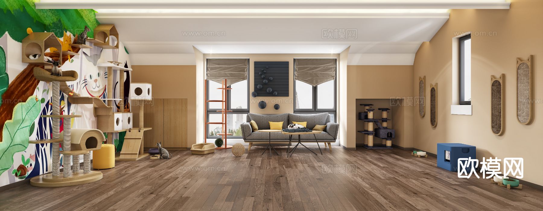 现代宠物店3d模型下载