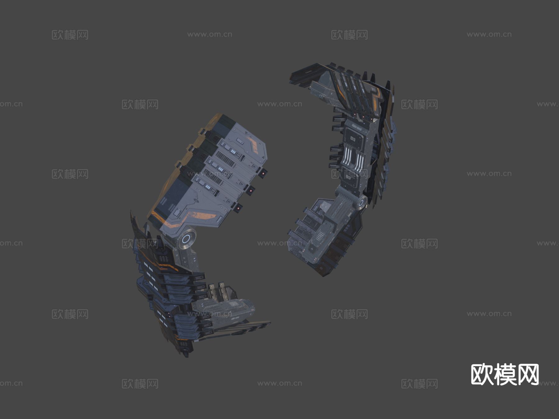 工业设备 科幻跳跃门3d模型下载（渲染图8）