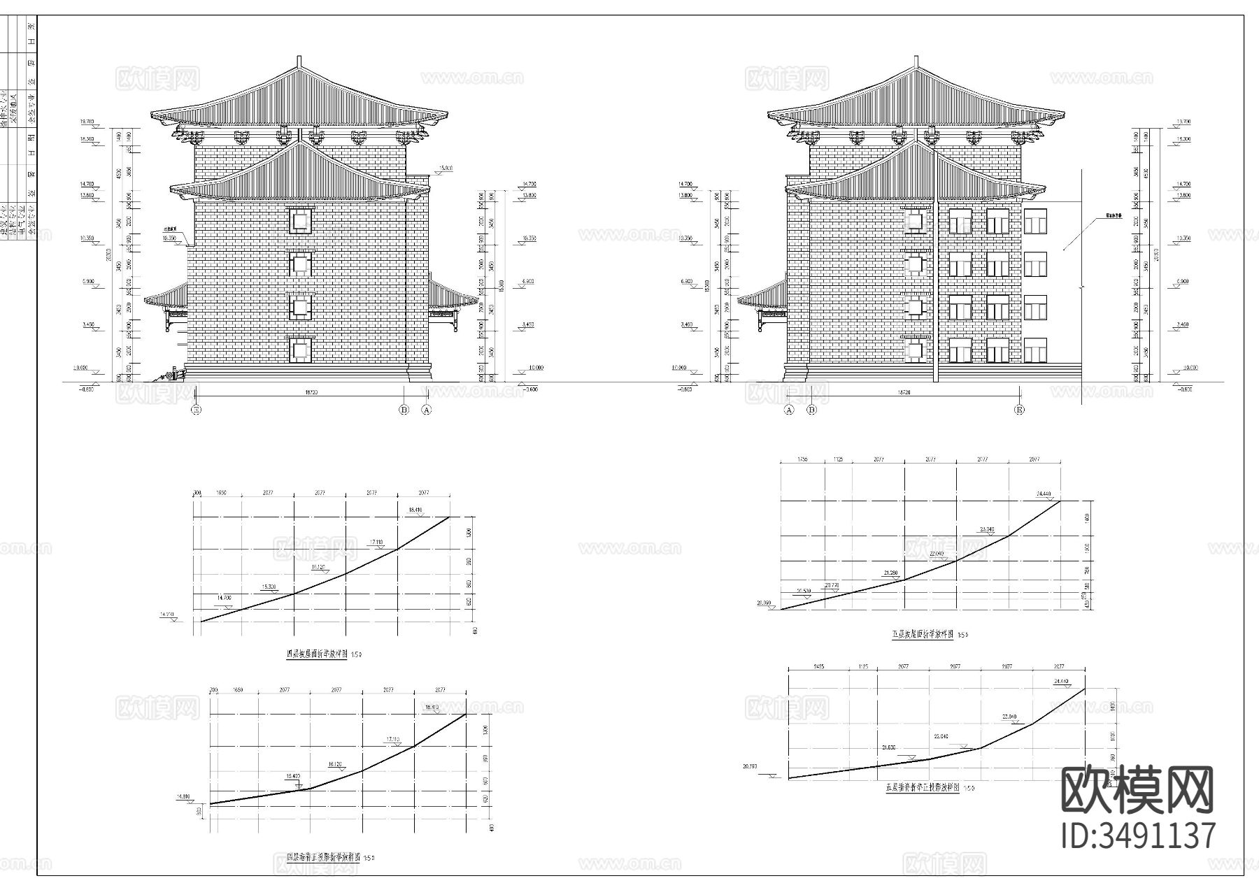 中学教学楼cad施工图下载（渲染图5）