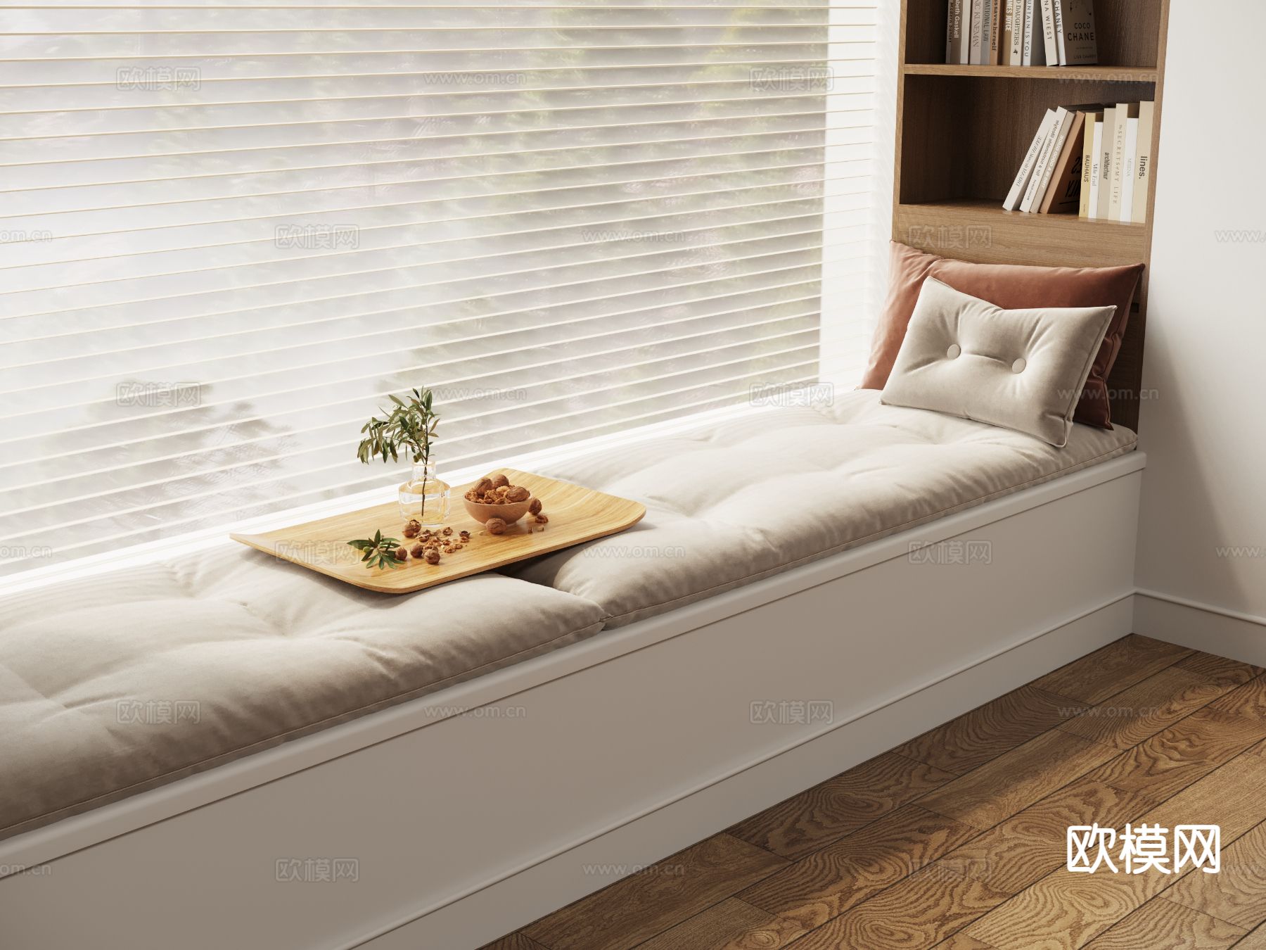 现代飘窗垫 坐垫 沙发垫3d模型下载