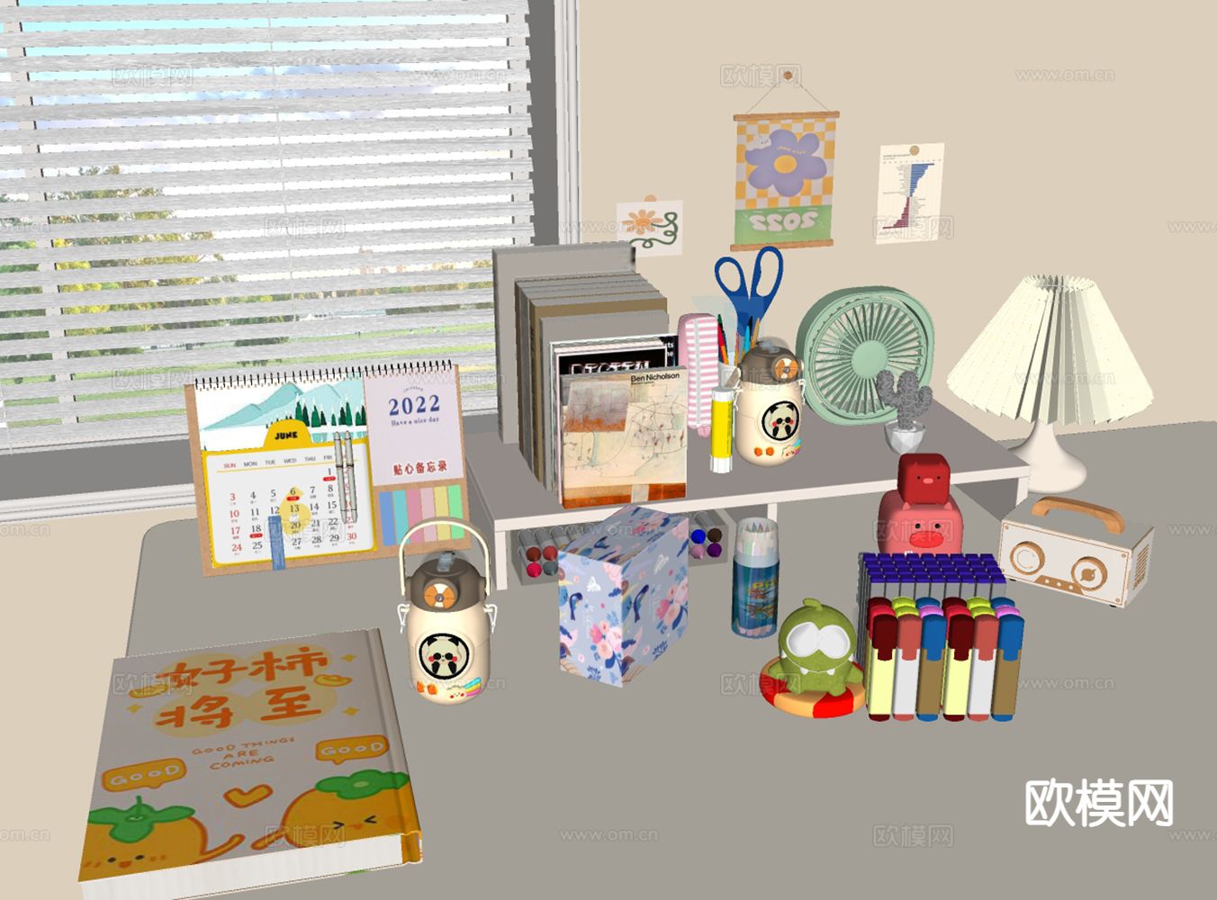 玩具 儿童用品 水彩笔su模型下载（渲染图1）