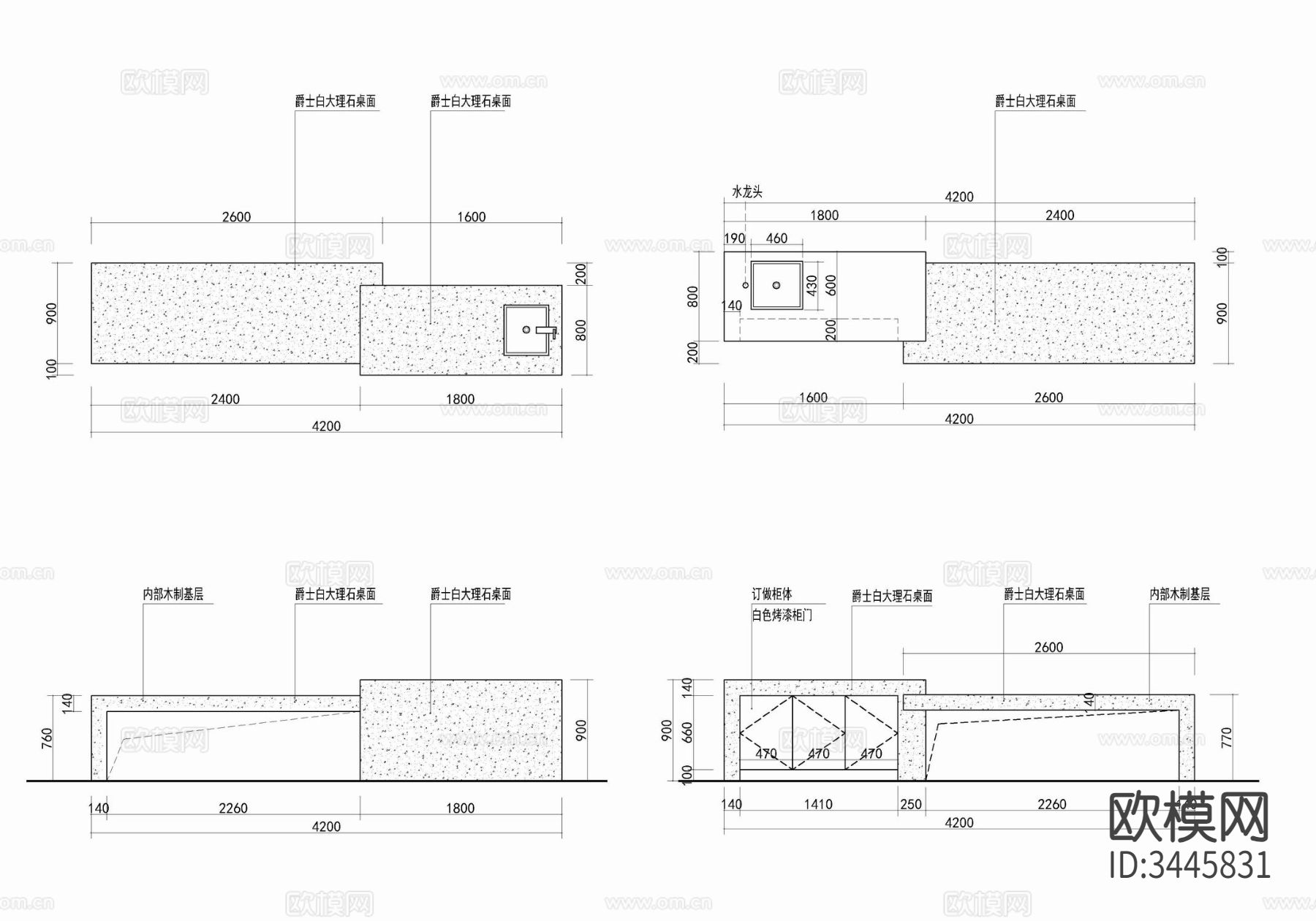 豪宅 样板房CAD施工图下载（渲染图8）