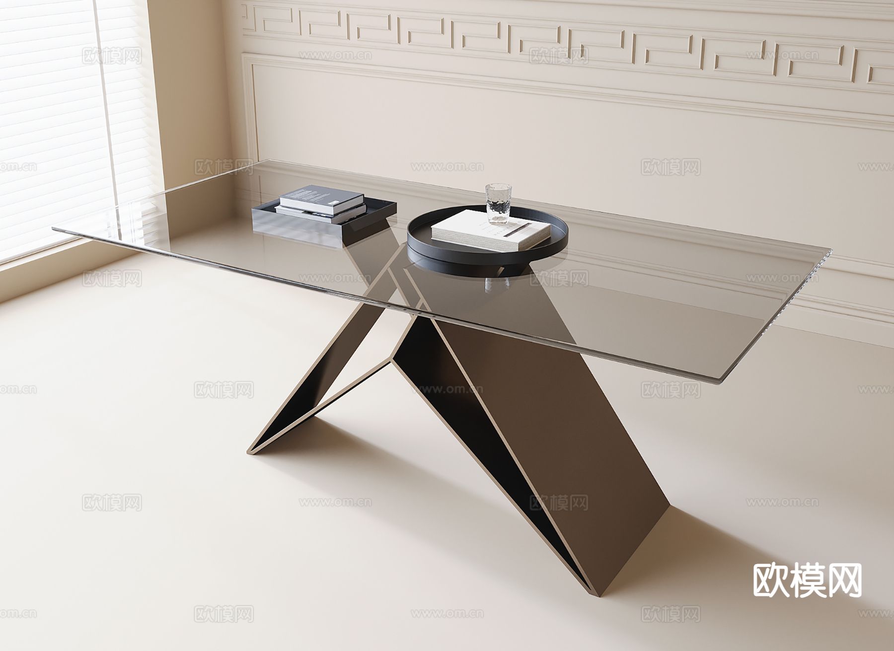 现代餐桌 书桌3d模型下载