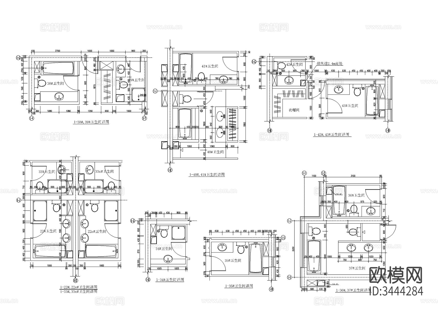 卫生间节点大样图下载（渲染图3）