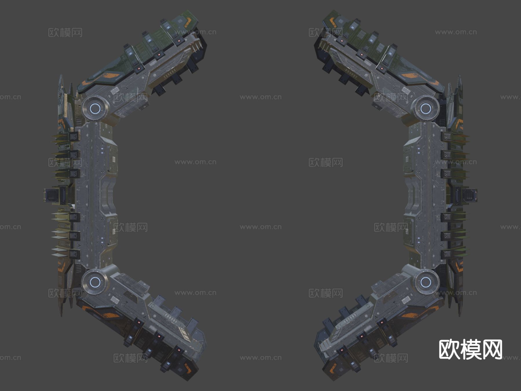 工业设备 科幻跳跃门3d模型下载（渲染图5）