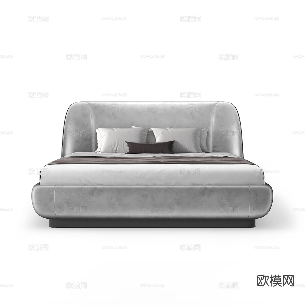 现代双人床3d模型下载（渲染图2）