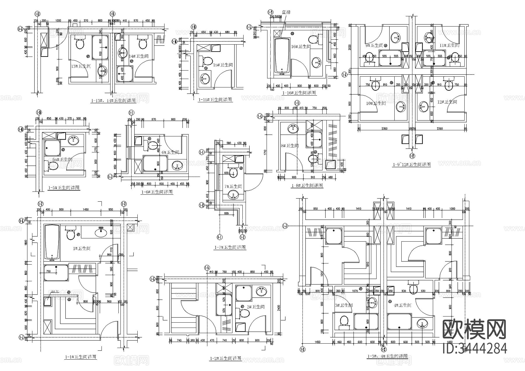 卫生间节点大样图下载（渲染图2）