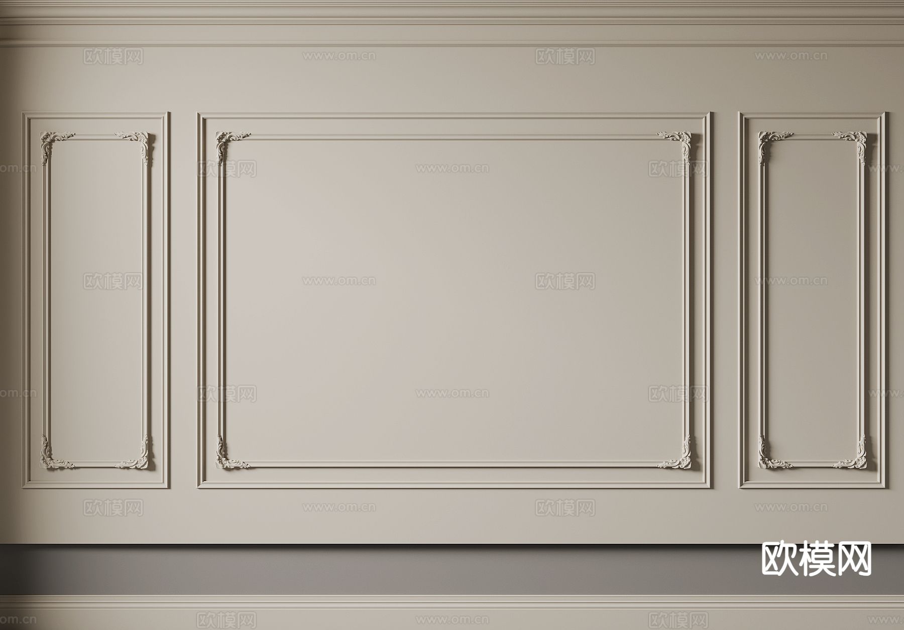 法式石膏线条su模型下载（渲染图2）