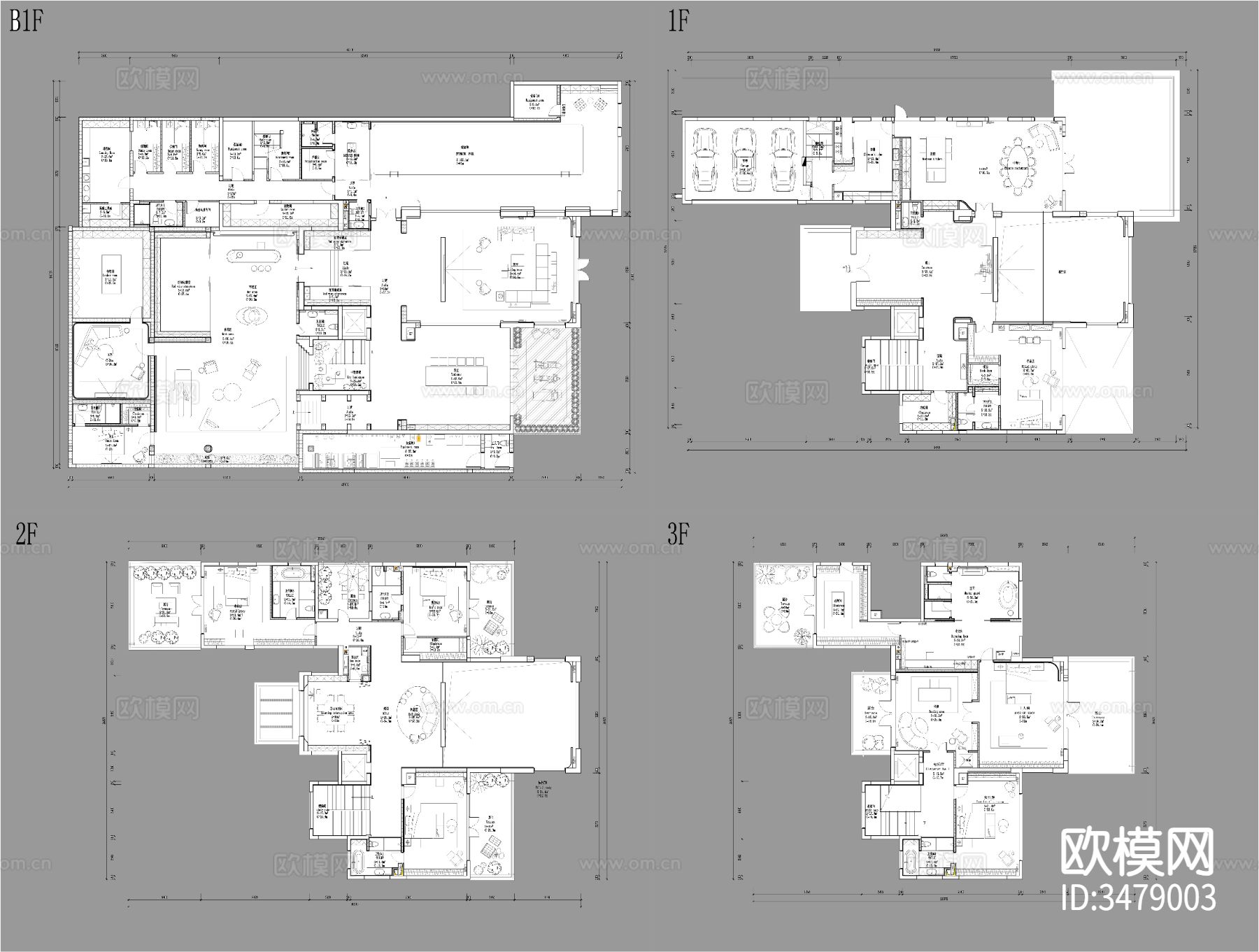 别墅豪宅CAD平面图下载