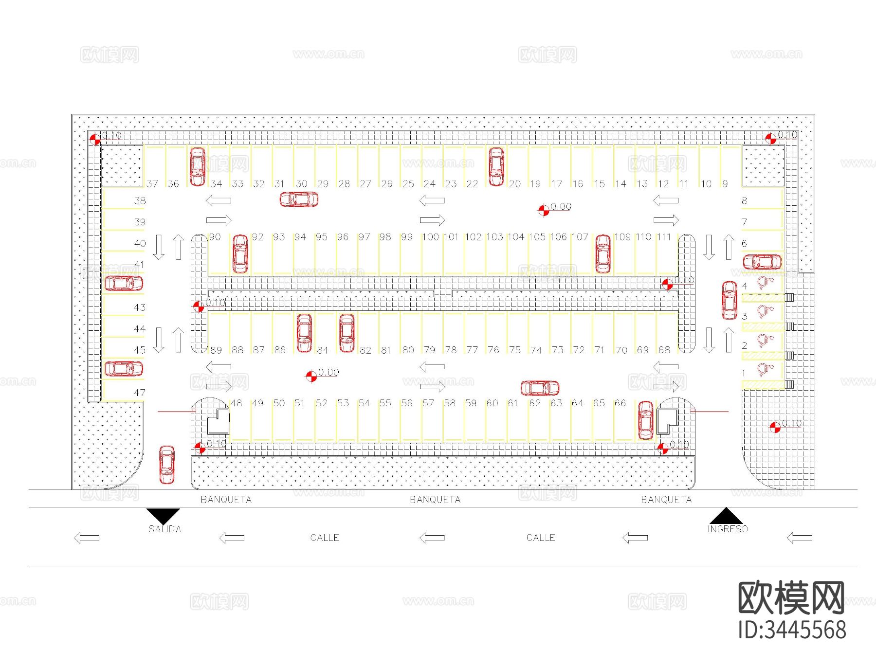 停车场CAD施工图下载（渲染图3）