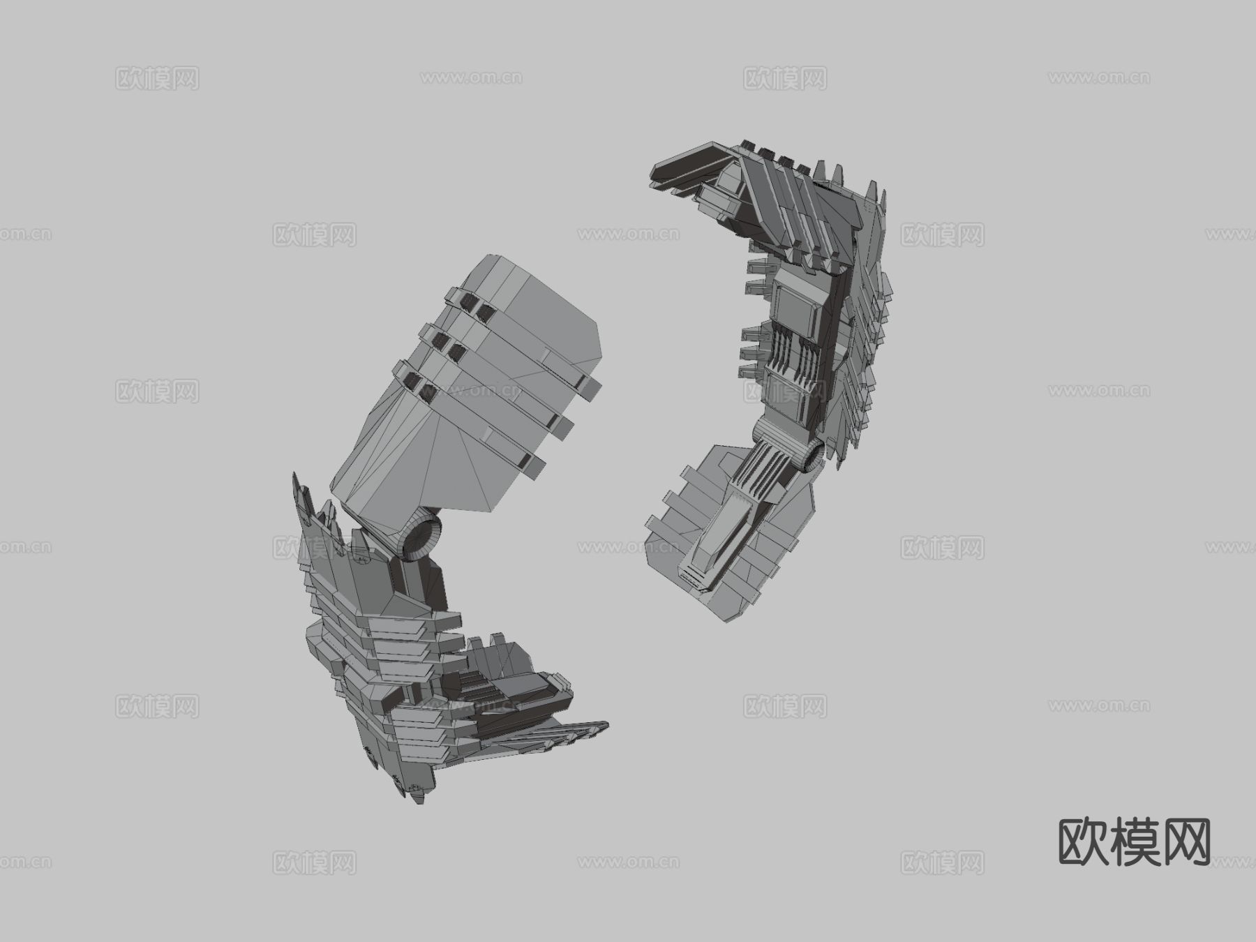 工业设备 科幻跳跃门3d模型下载（渲染图2）