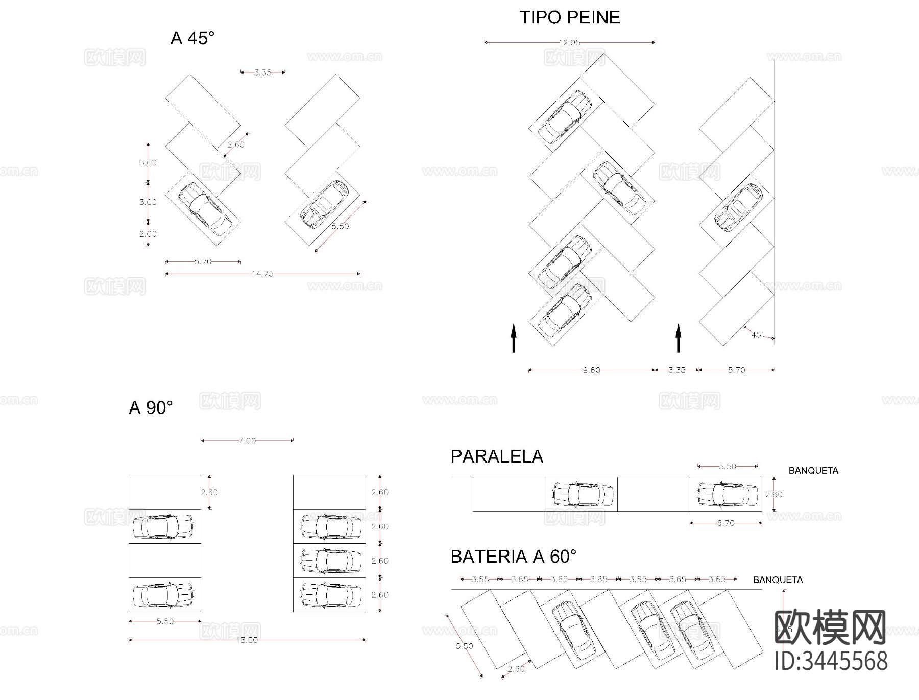 停车场CAD施工图下载（渲染图4）