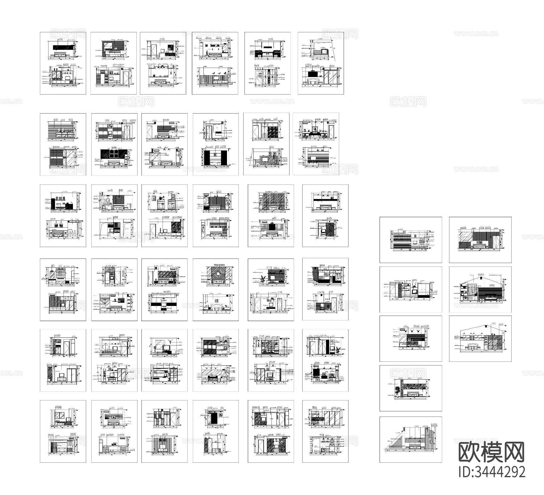 现代卧室CAD施工图下载（渲染图1）