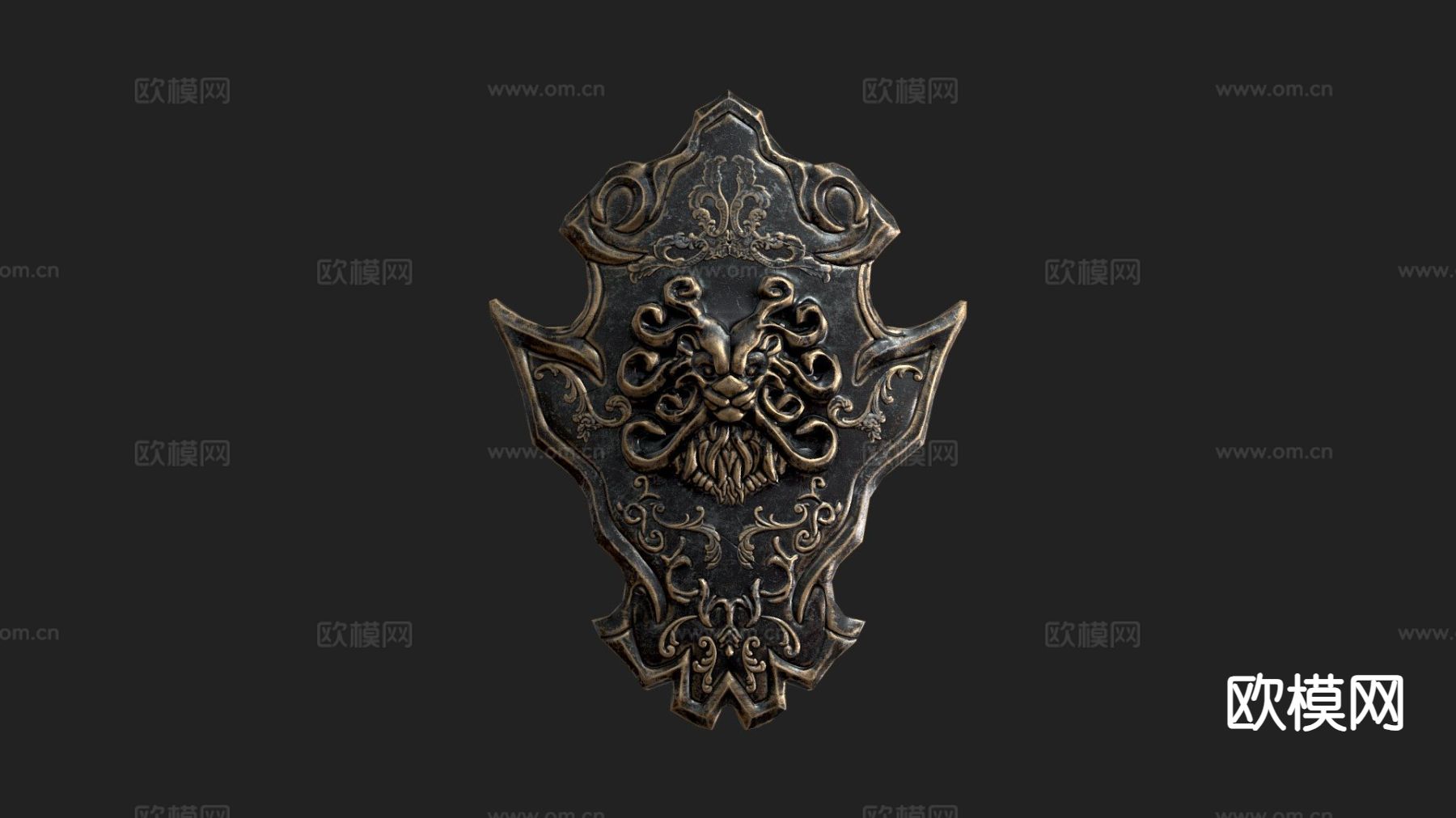 狮盾 盾牌3d模型下载（渲染图1）