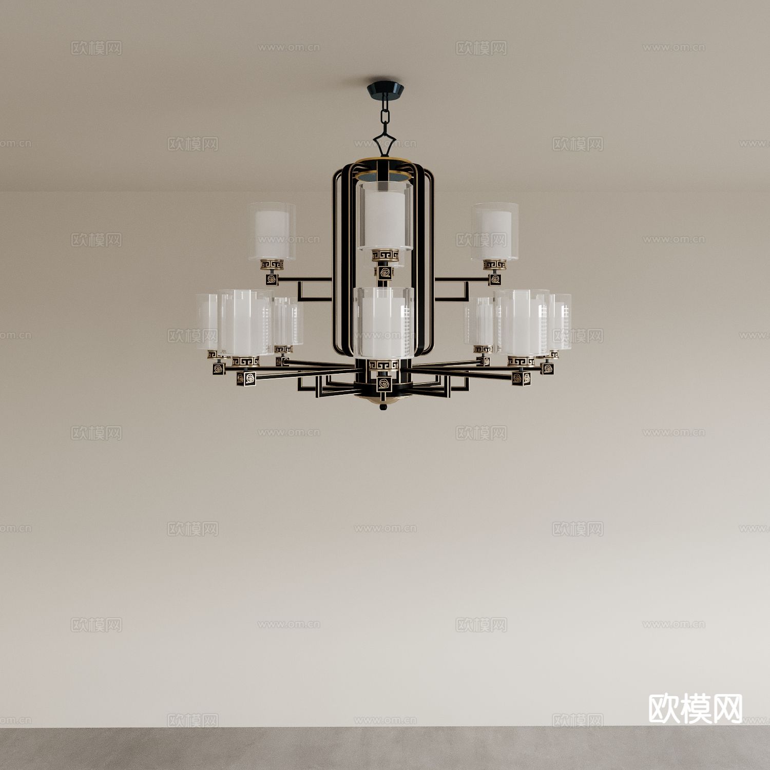 中式吊灯 多头吊灯3d模型下载