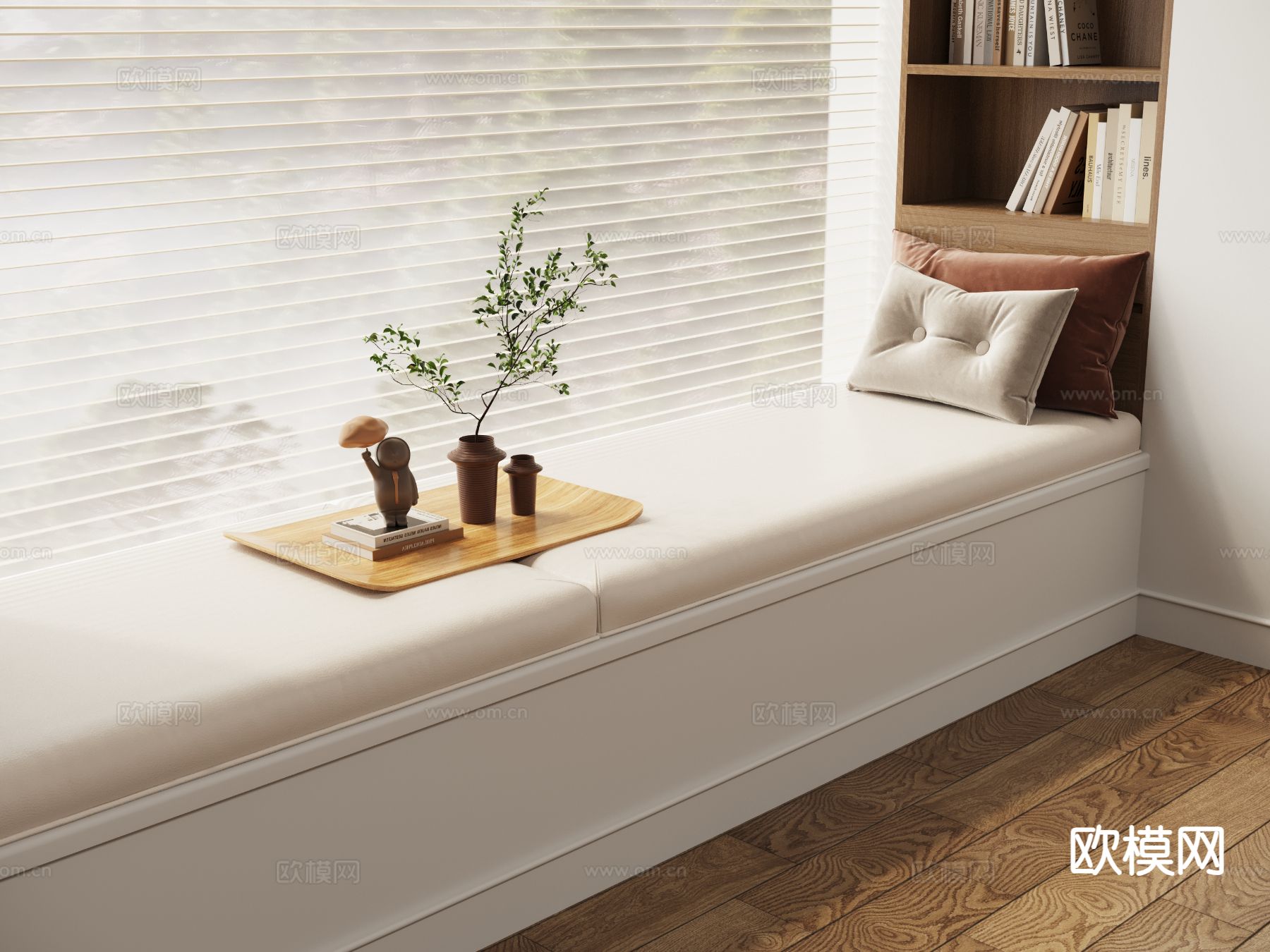 现代飘窗垫 坐垫 沙发垫3d模型下载