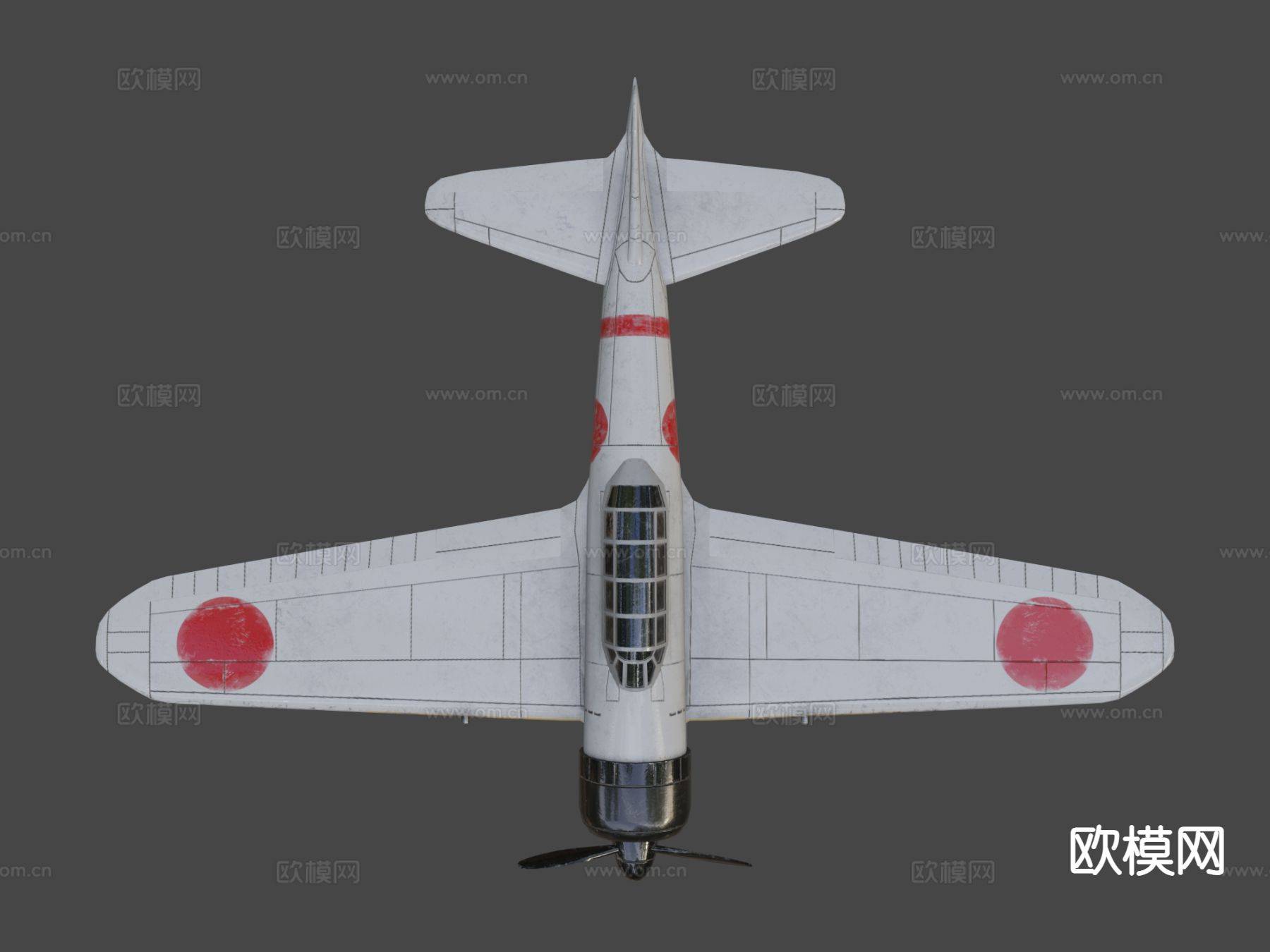 日本战斗飞机3d模型下载（渲染图5）
