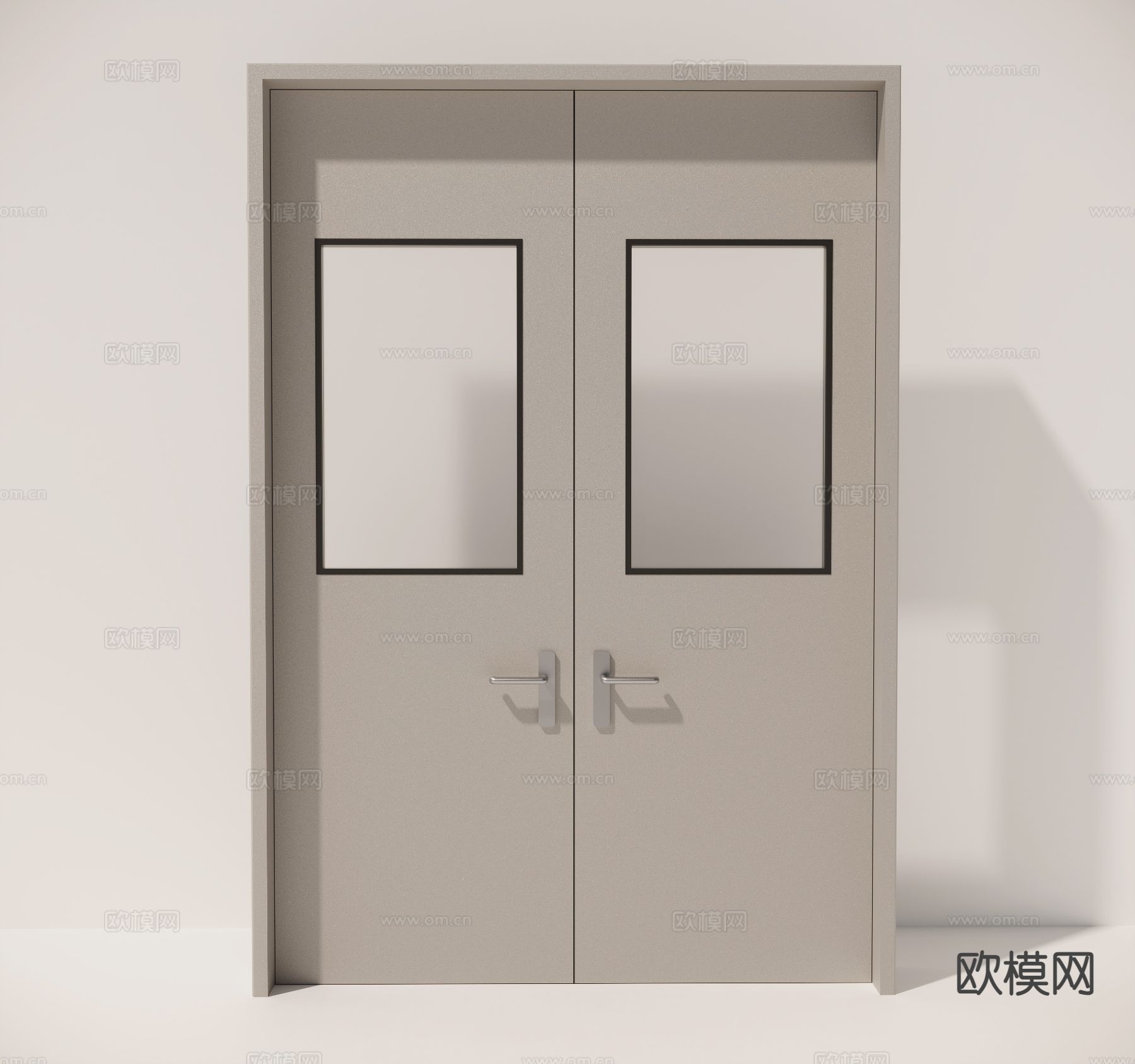 消防通道门 防火门 双开门3d模型下载