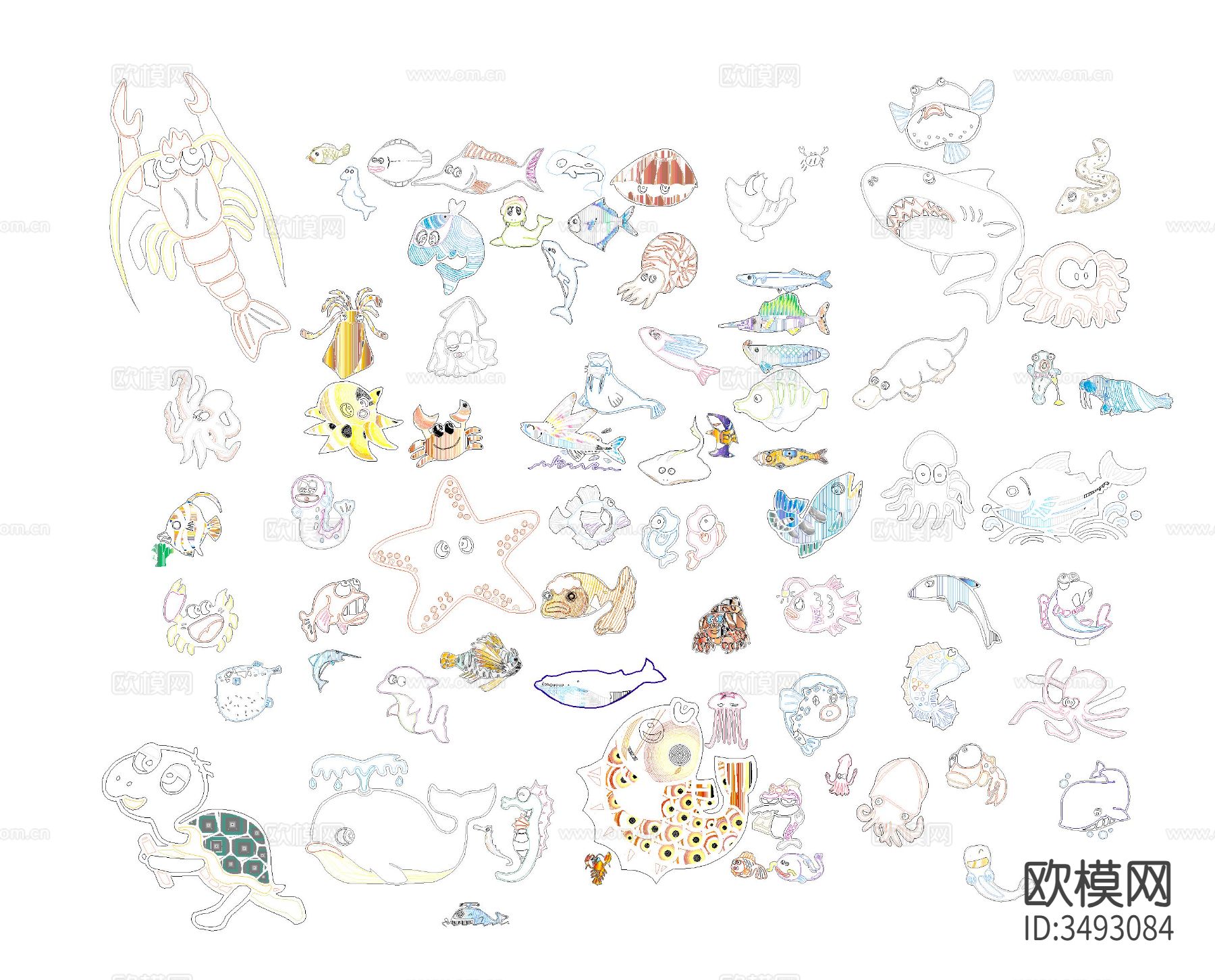 海洋生物cad图库下载