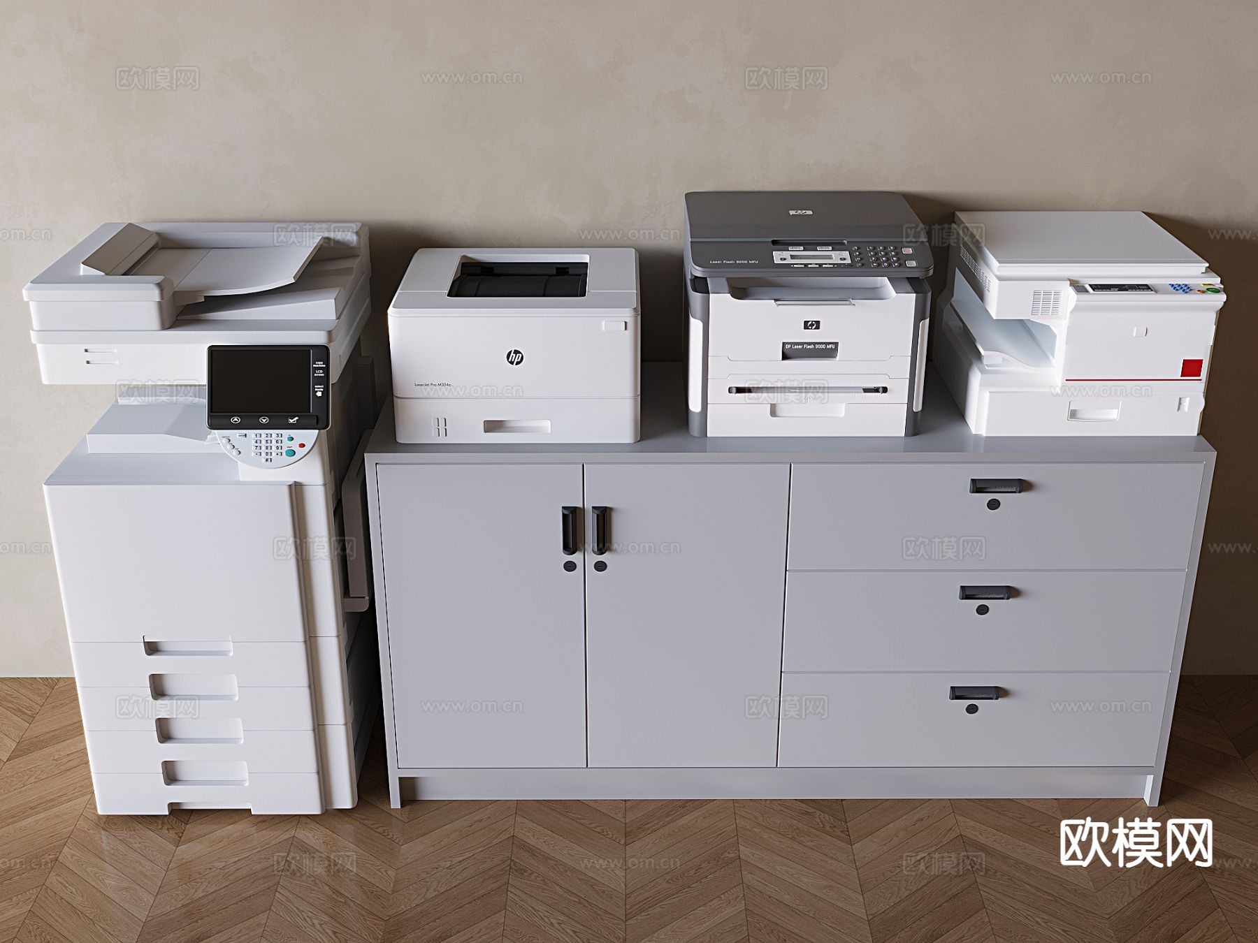 打印机 复印机 传真机su模型下载（渲染图2）