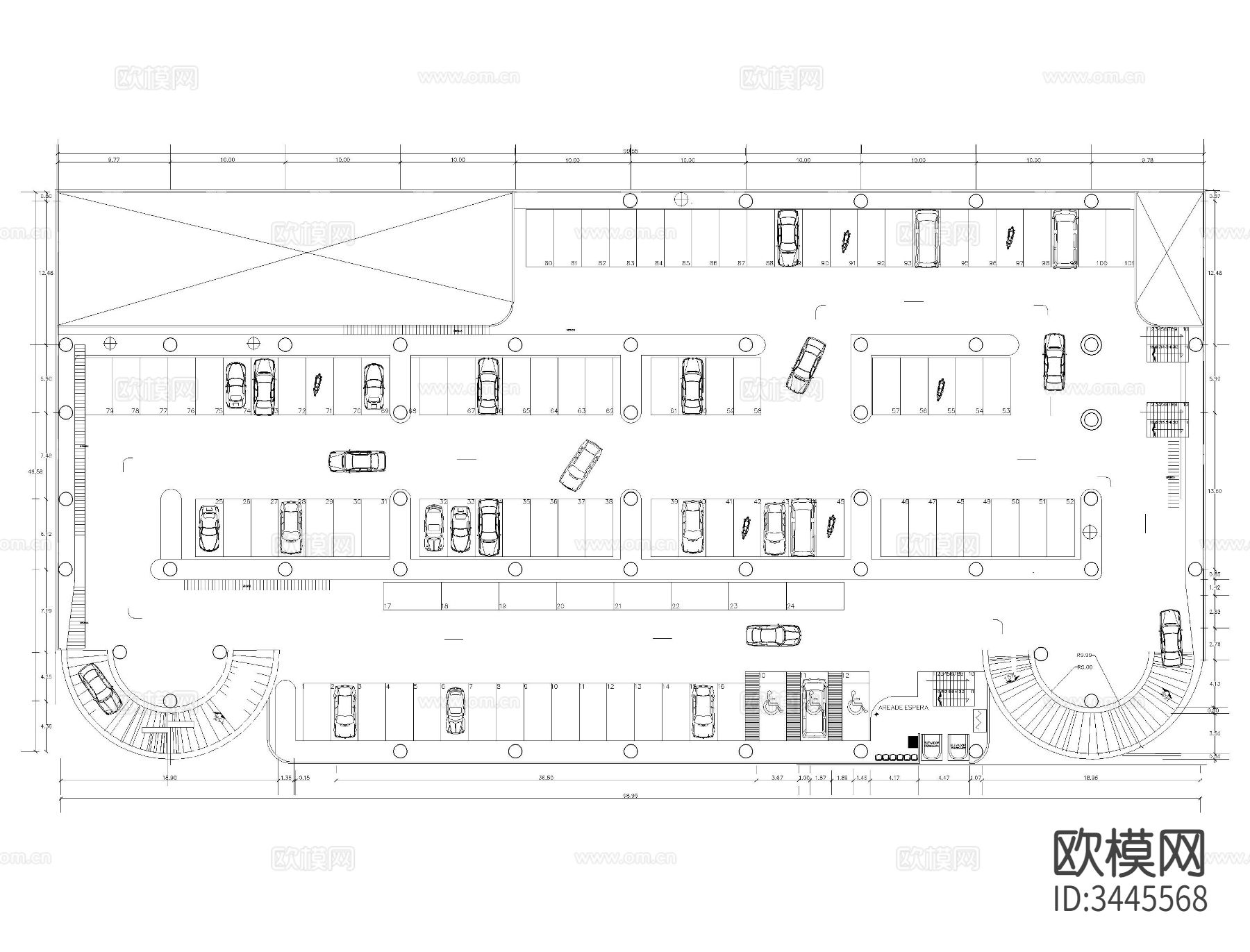 停车场CAD施工图下载（渲染图2）