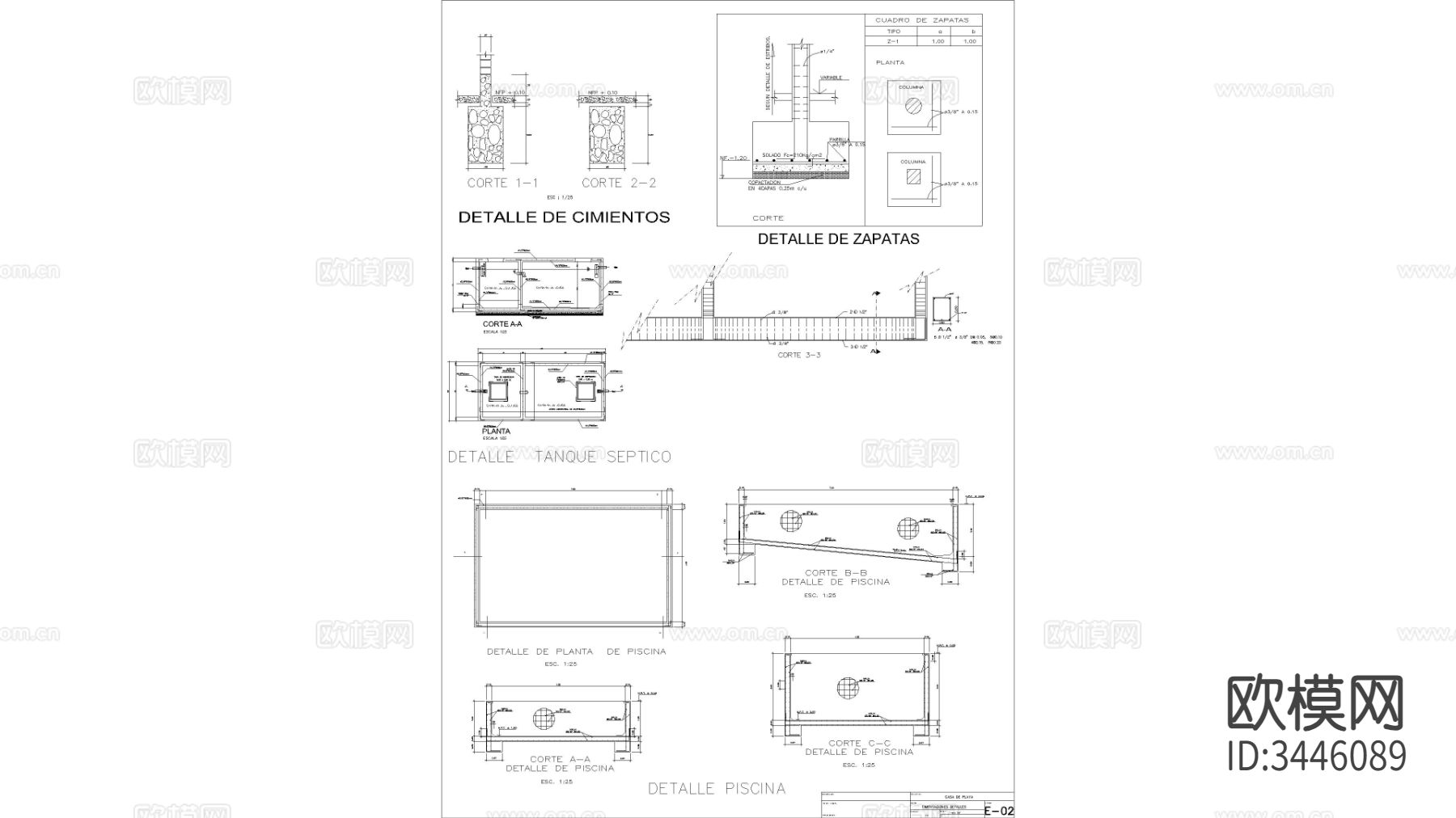 现代别墅CAD施工图下载