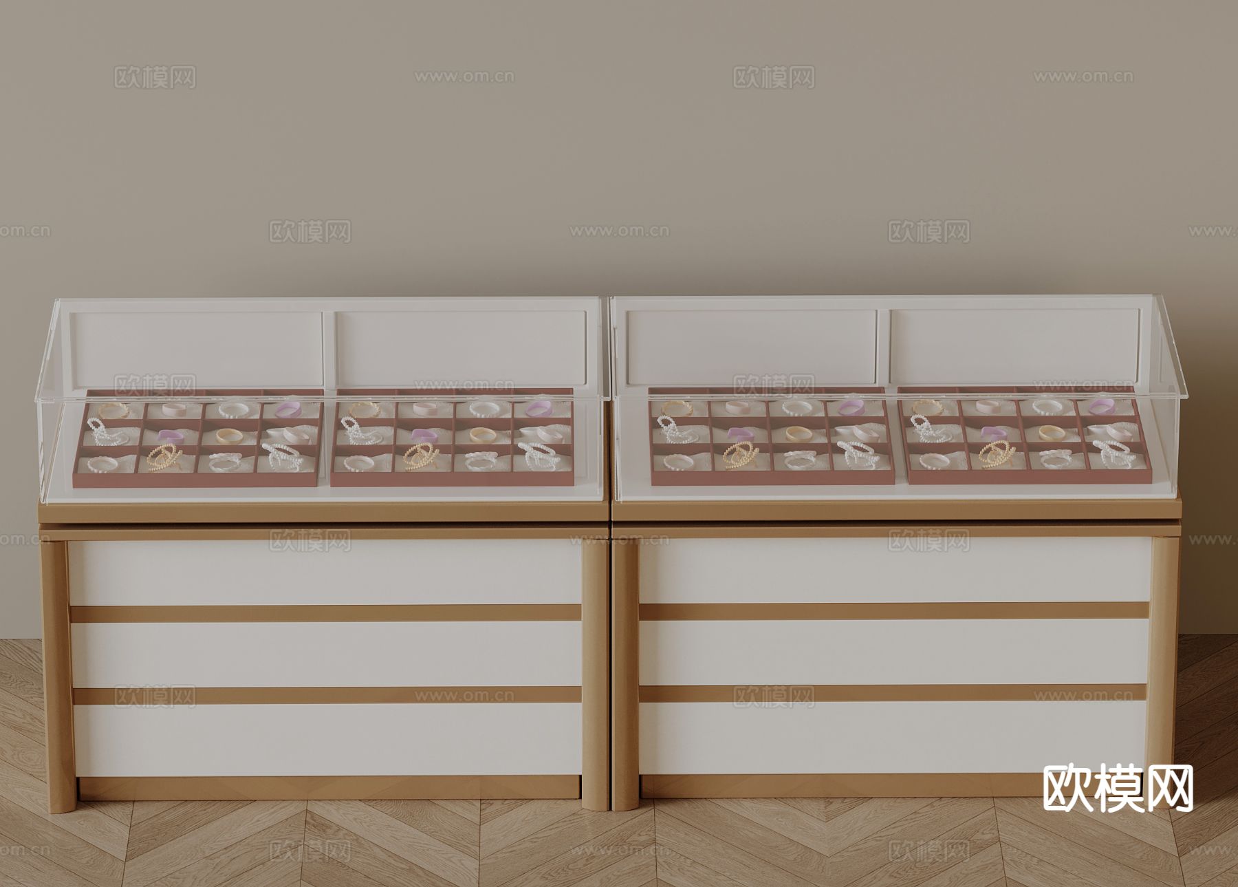 珠宝柜 首饰柜 中岛台3d模型下载