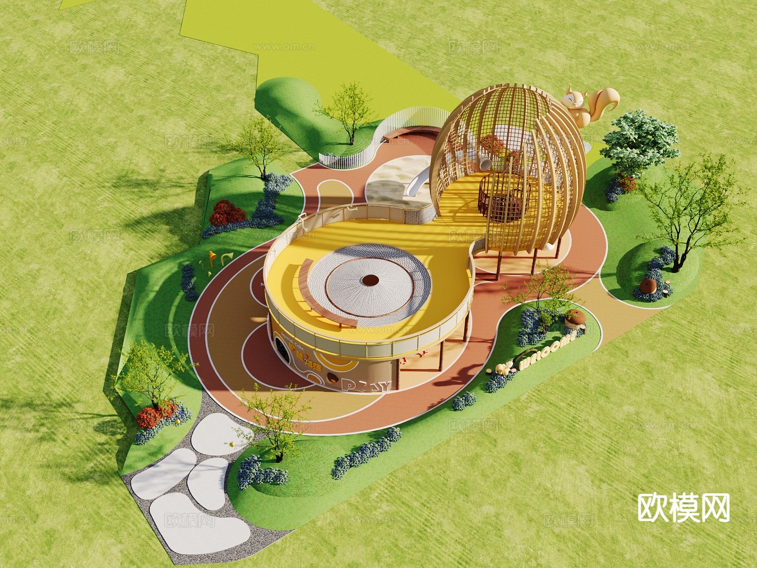 游乐园 公园游乐区 儿童乐园3d模型下载