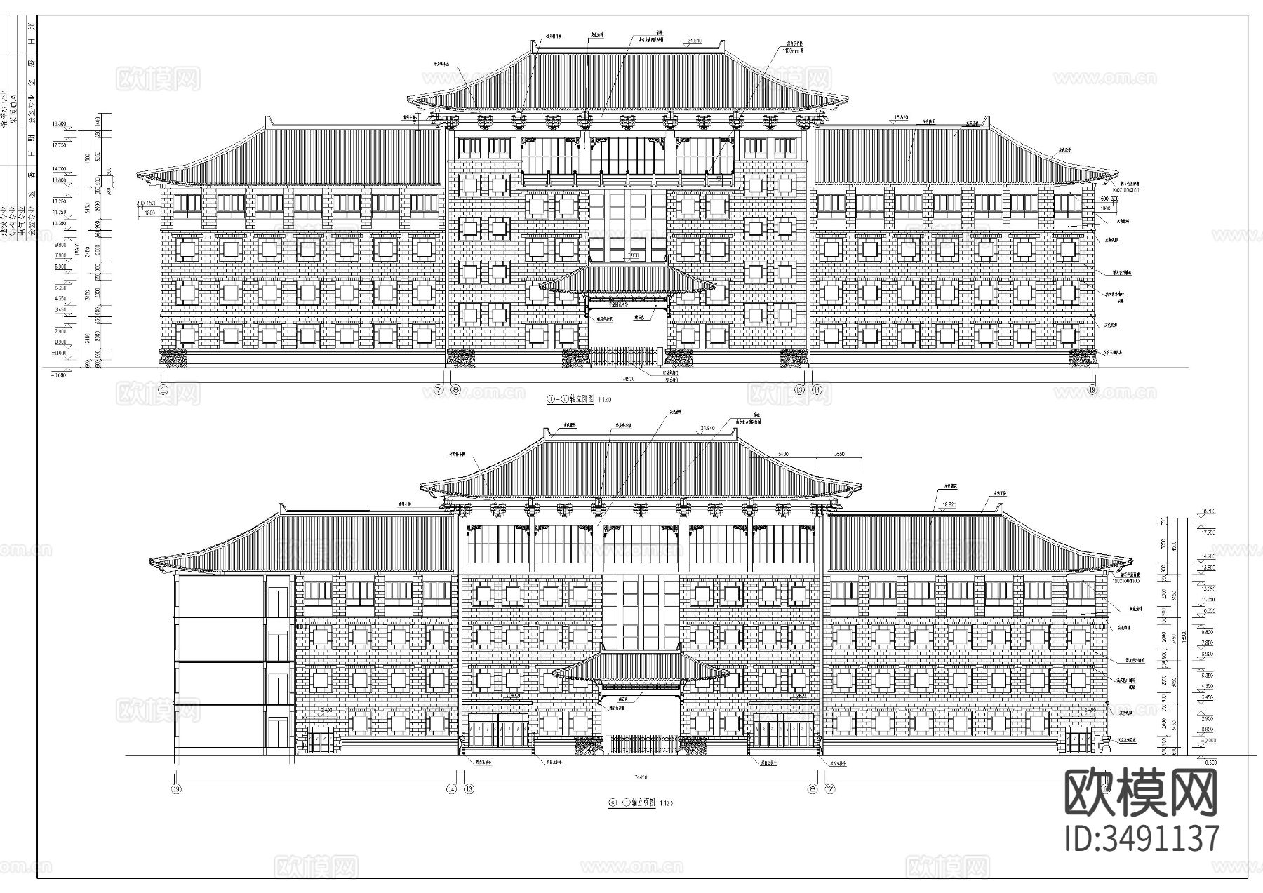 中学教学楼cad施工图下载（渲染图10）