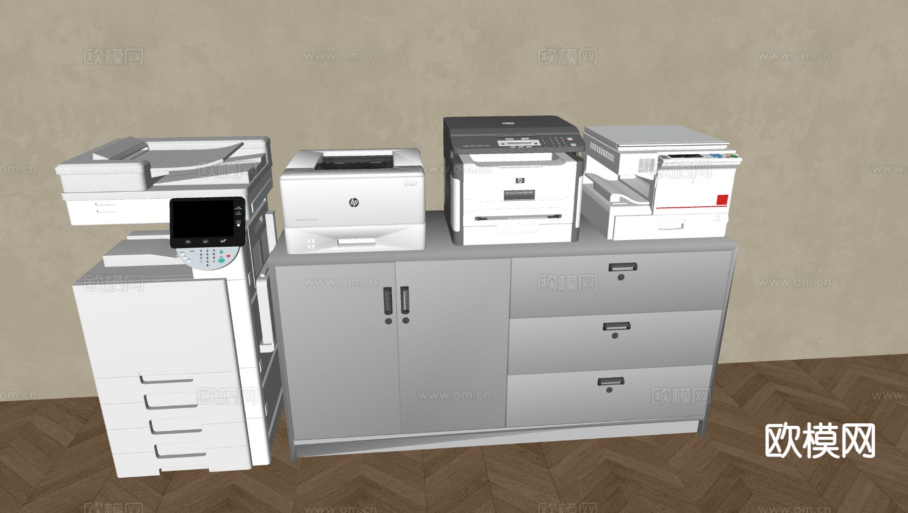 打印机 复印机 传真机su模型下载（渲染图1）