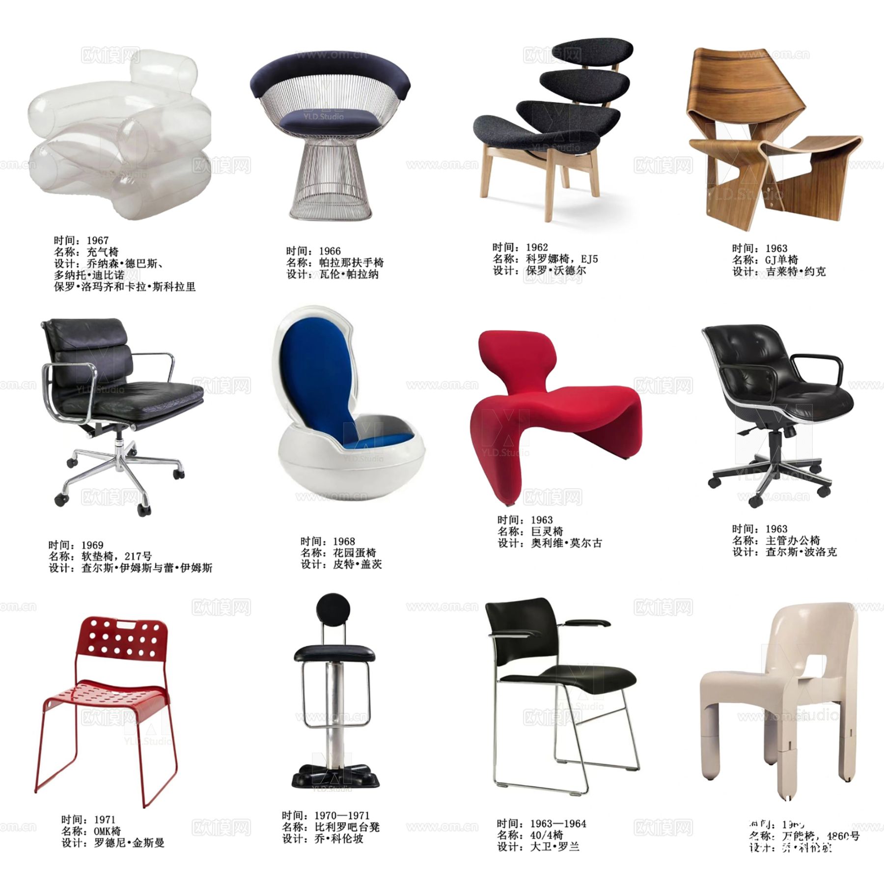 100把最具代表性椅子cad图库下载（渲染图7）