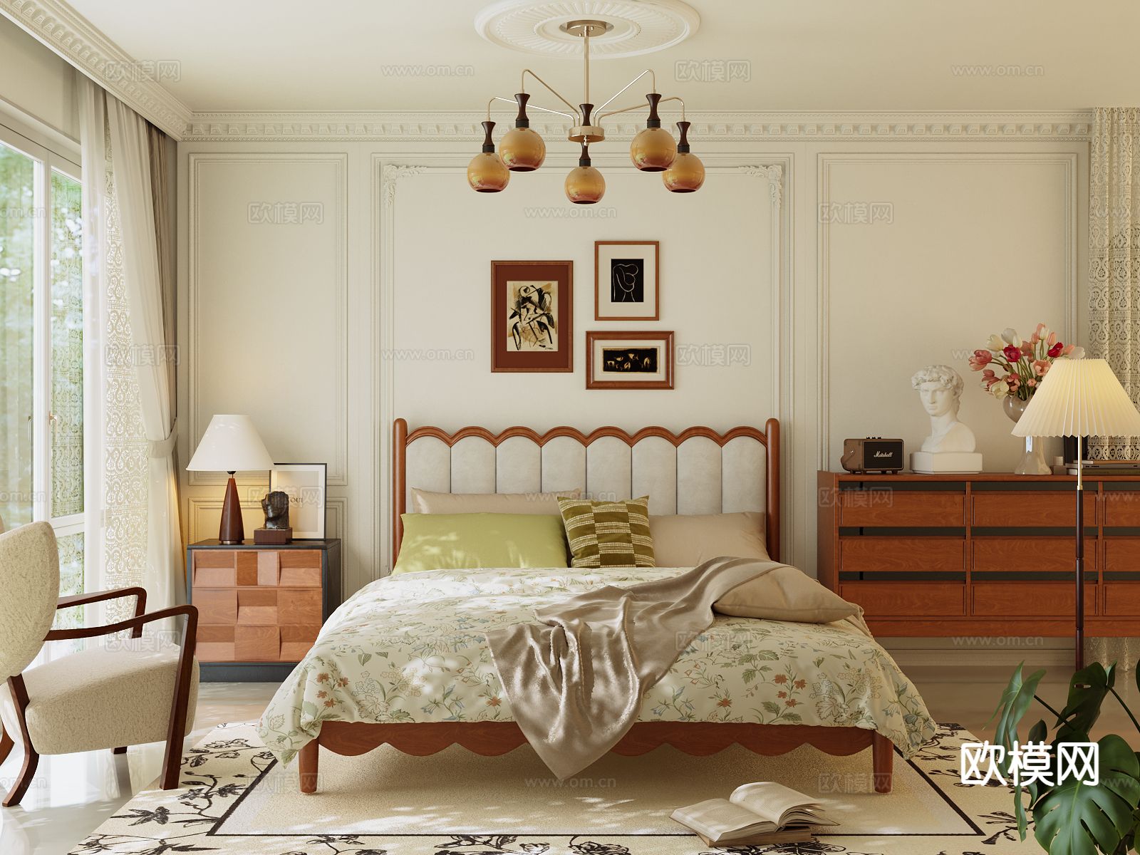 法式卧室 主卧3d模型下载