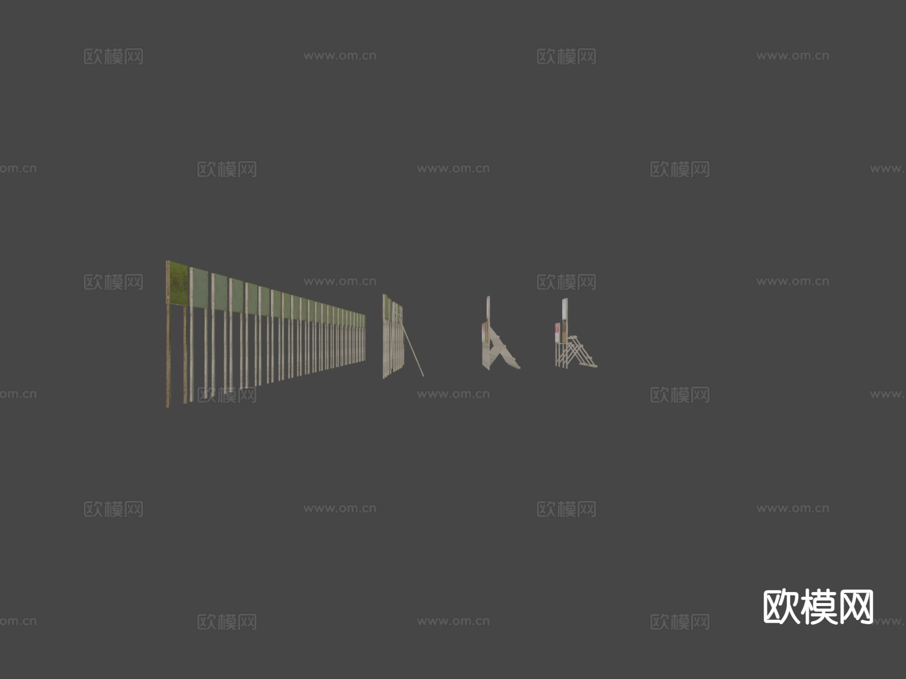 海空救援 木制警告牌3d模型下载（渲染图5）