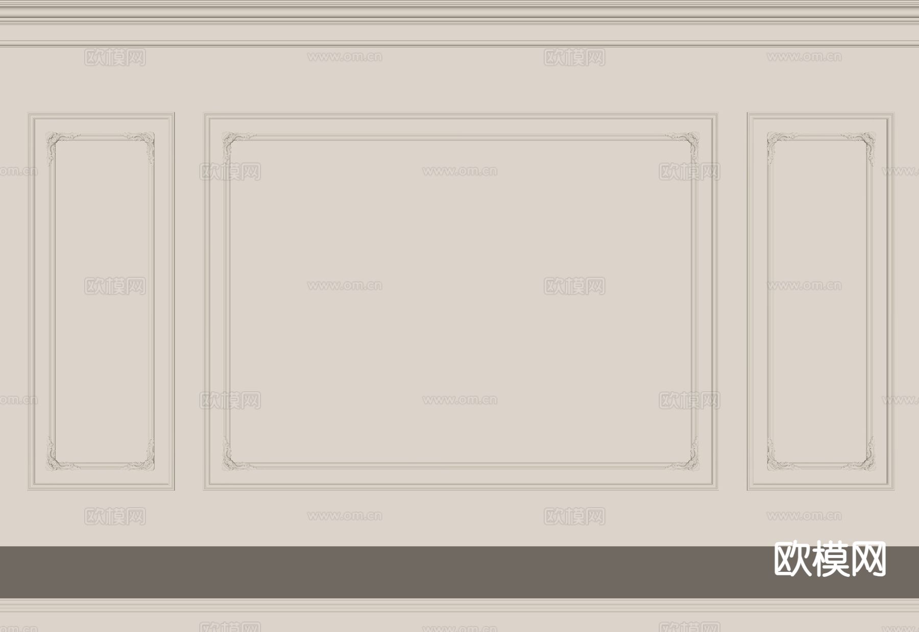 法式石膏线条su模型下载（渲染图1）