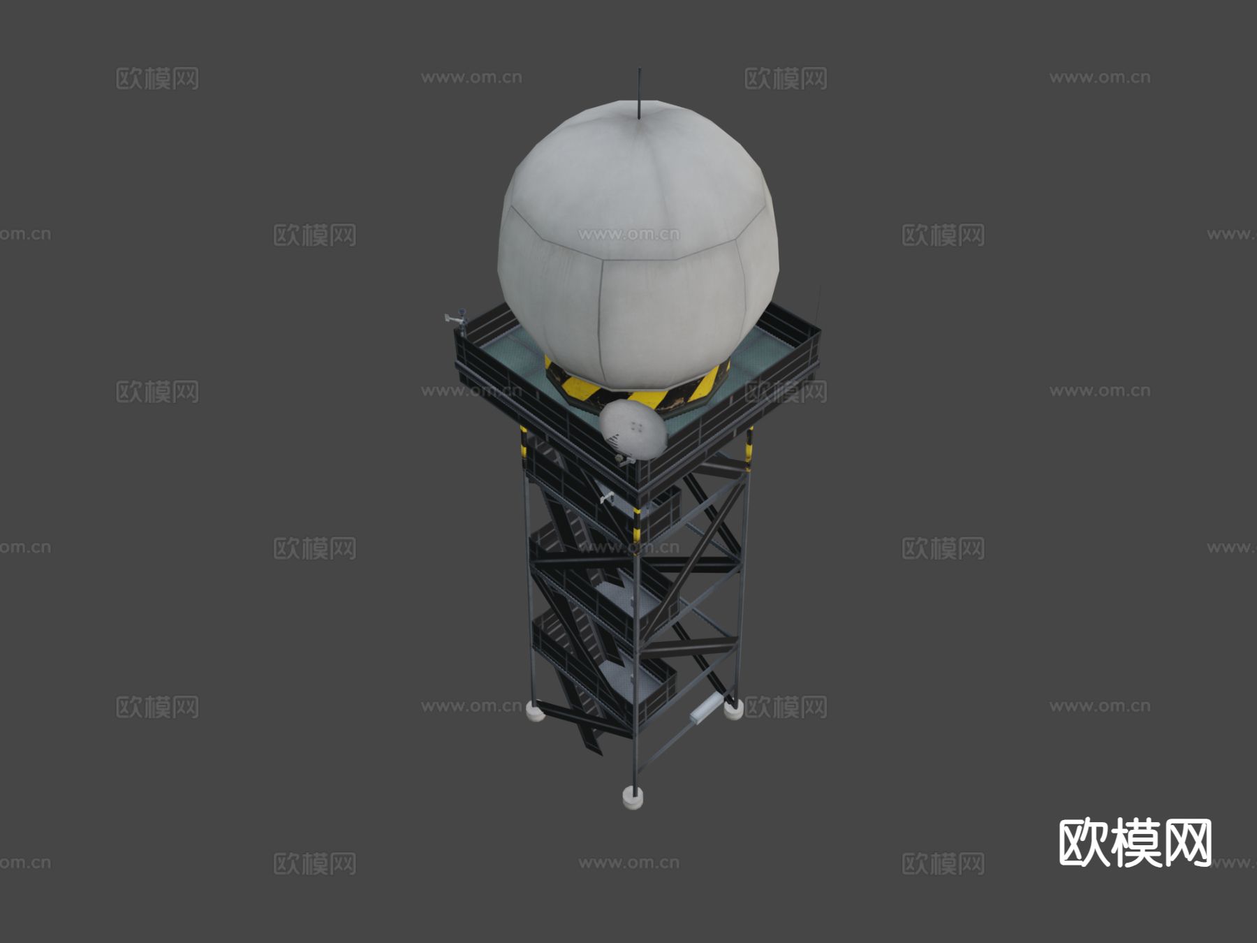 天气雷达塔3d模型下载（渲染图6）