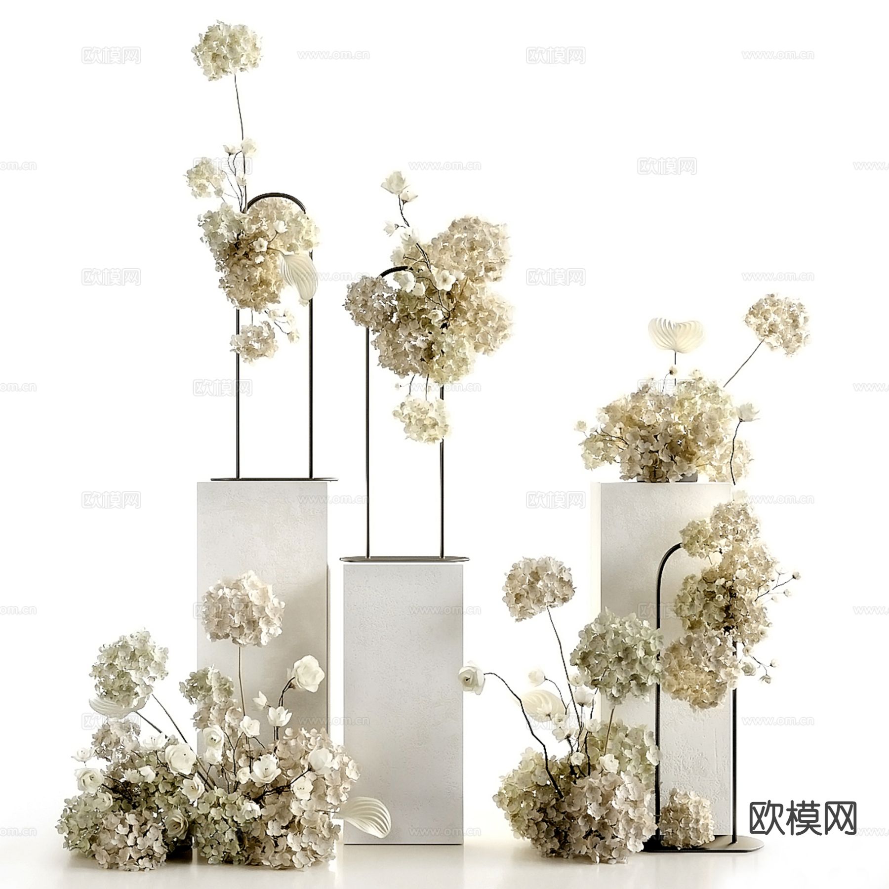婚礼美陈 花艺美陈3d模型下载（渲染图1）
