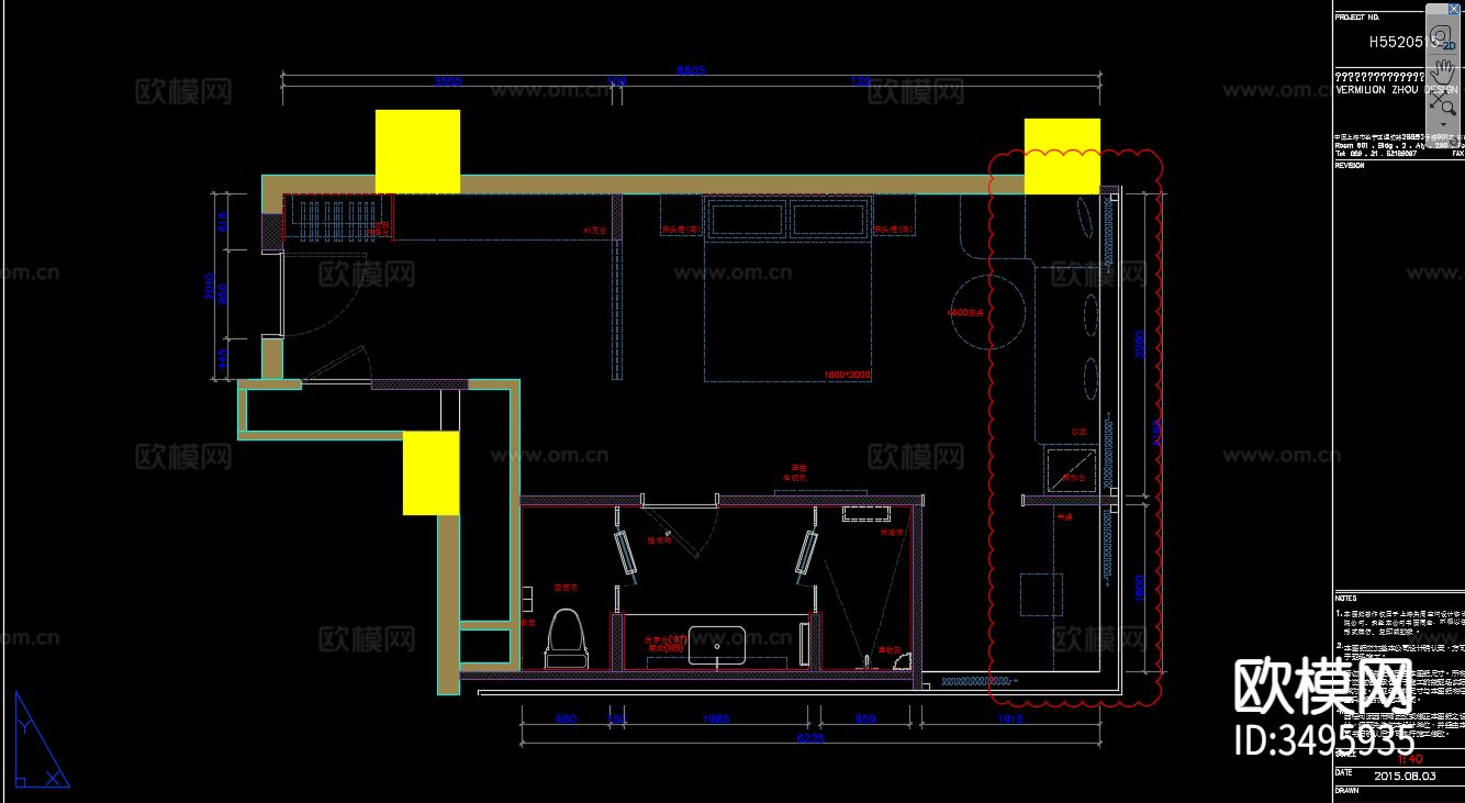 全季酒店CAD施工图下载（渲染图8）