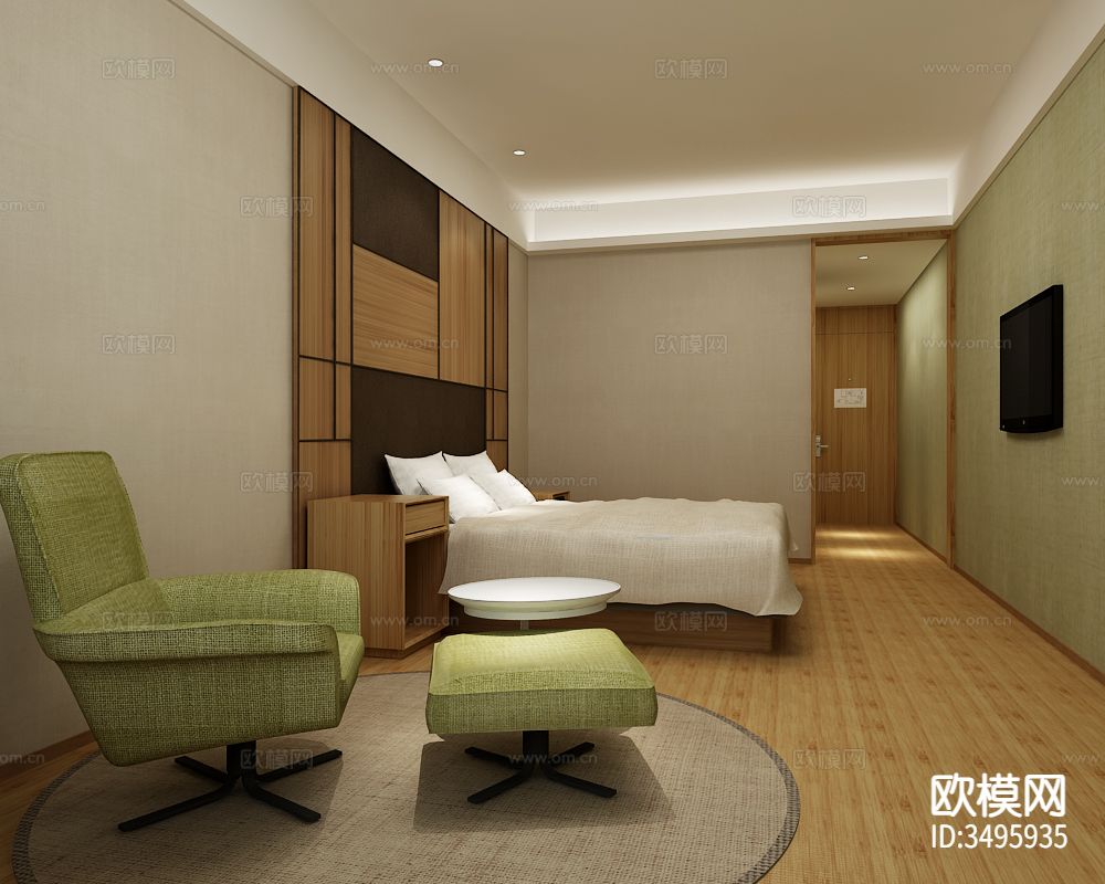 全季酒店CAD施工图下载（渲染图4）