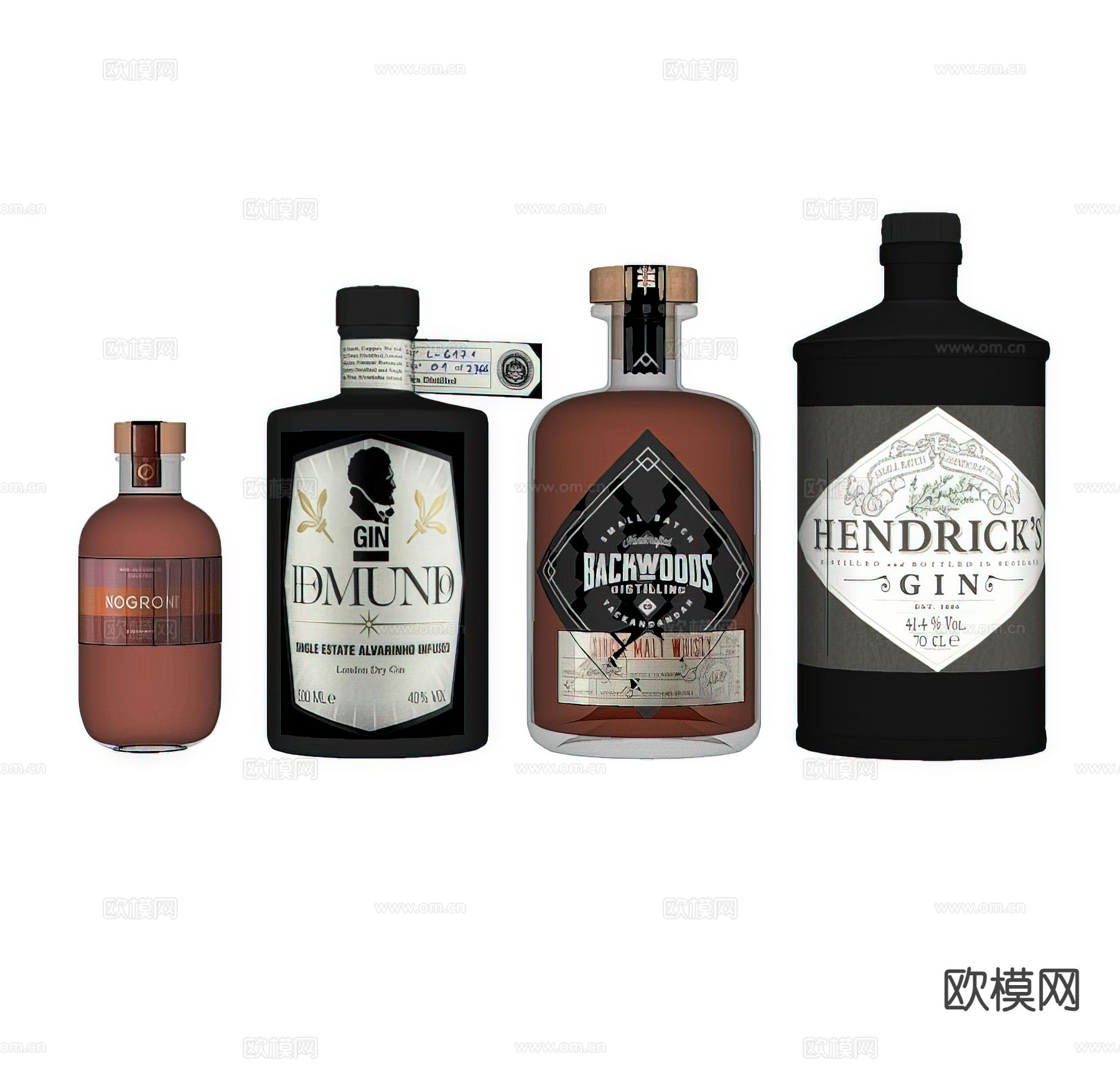 红酒 洋酒 酒瓶su模型下载（渲染图1）