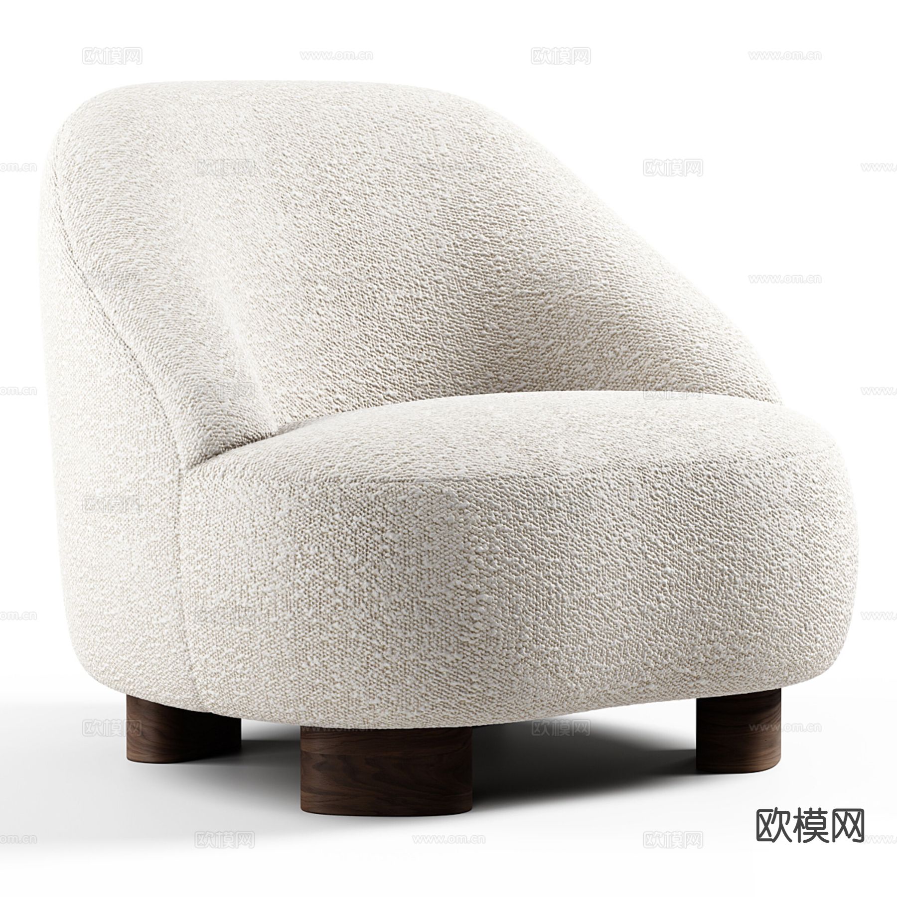 奶油风休闲沙发 单人沙发3d模型下载