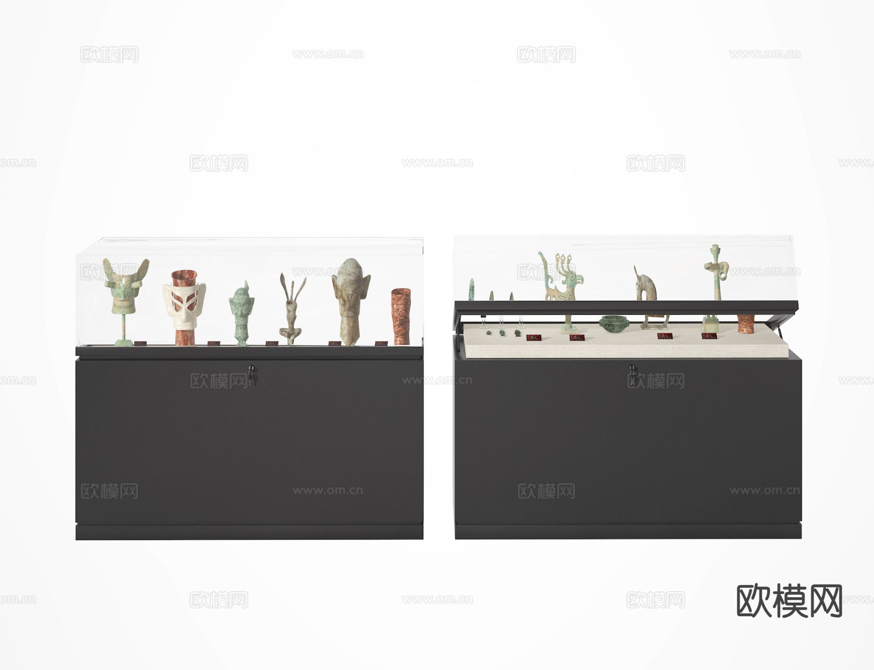 现代展桌 展台 玻璃展柜3d模型下载
