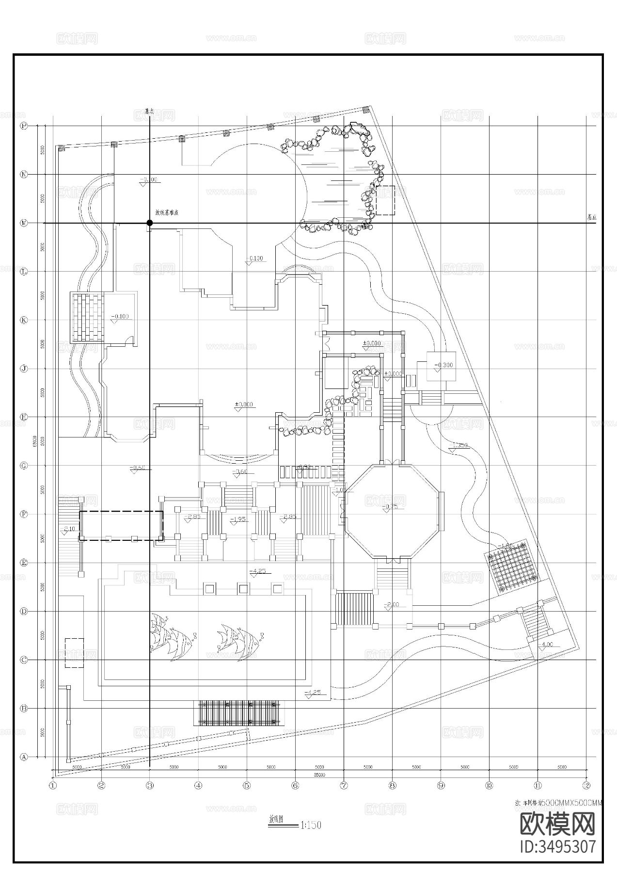 别墅花园CAD平面图下载（渲染图3）
