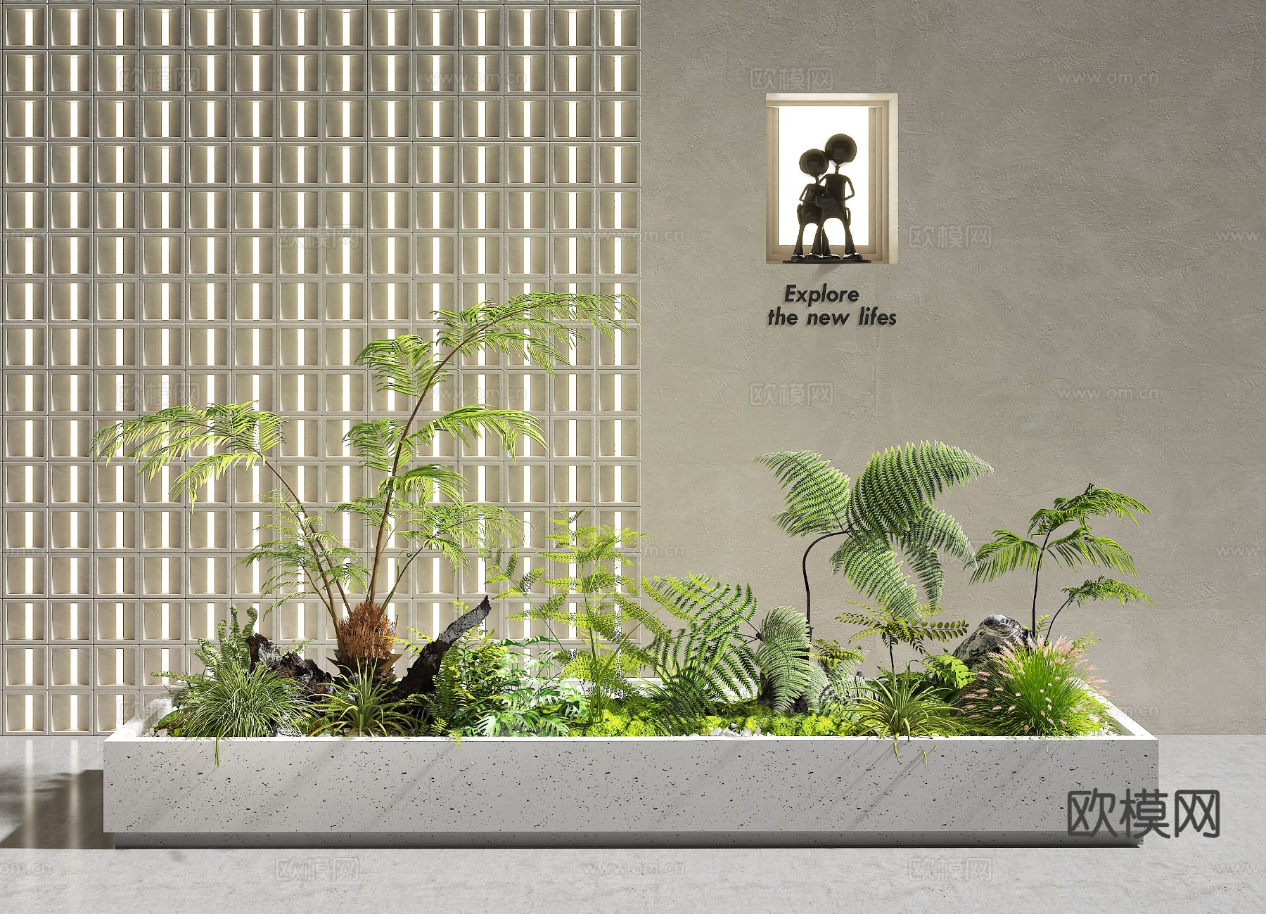 微地形 花境 植物堆3d模型下载