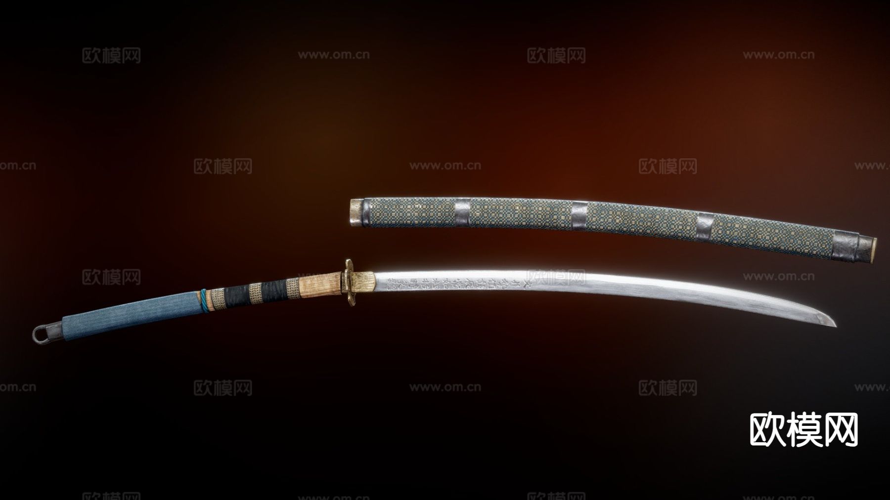 日本刀3d模型下载（渲染图1）