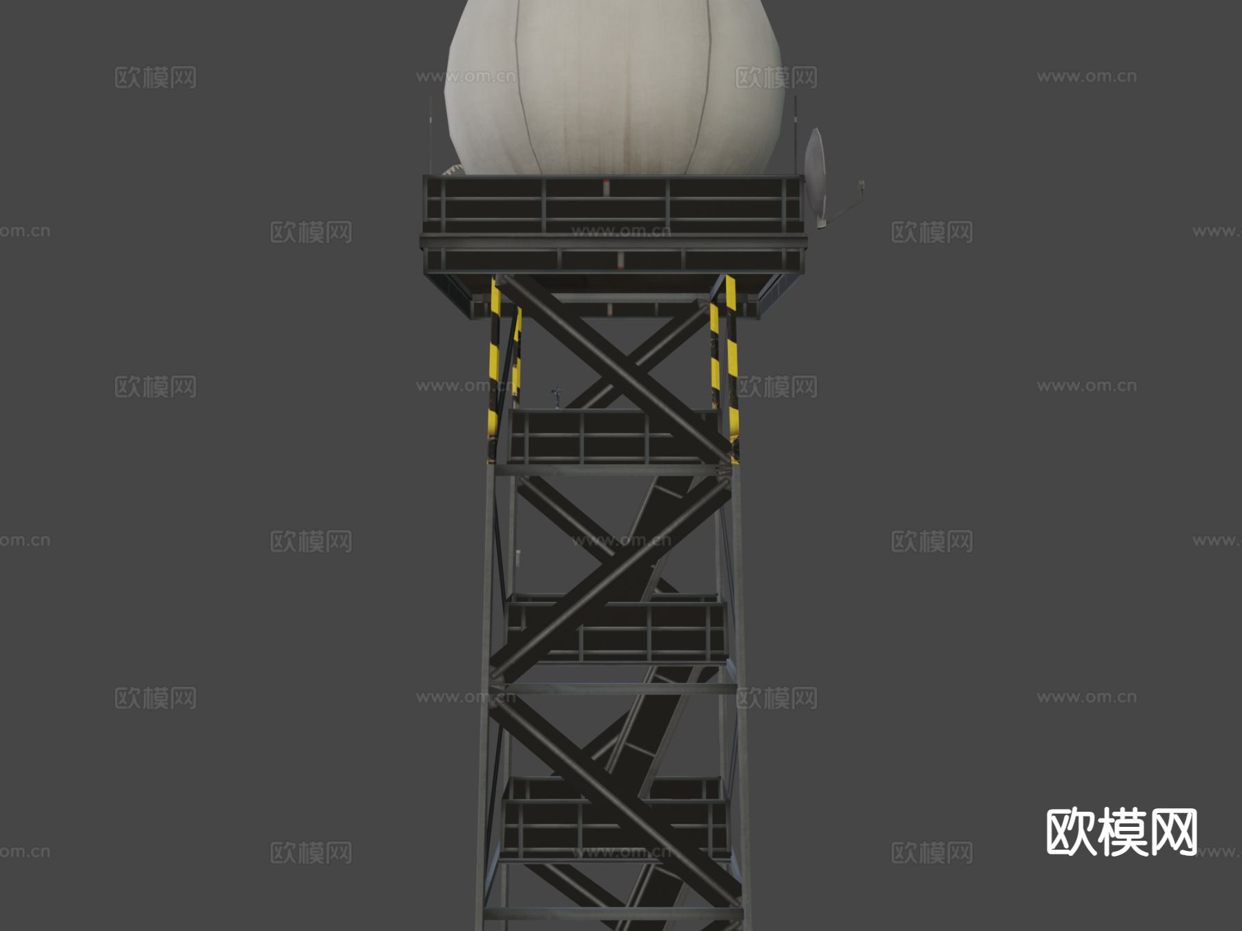 天气雷达塔3d模型下载（渲染图4）