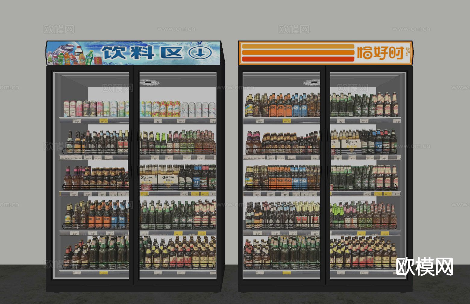 冰柜 冷藏柜 饮料柜su模型下载（渲染图1）